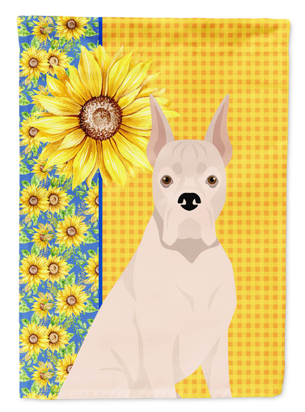 Summer Sunflowers White Boxer Flag Garden Size  the-store.com.