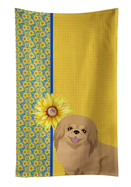 Buy this Summer Sunflowers Gold Pekingese Kitchen Towel