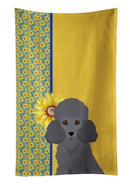 Buy this Summer Sunflowers Toy Grey Poodle Kitchen Towel