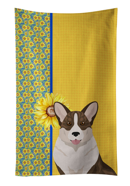 Buy this Summer Sunflowers Brindle Cardigan Corgi Kitchen Towel