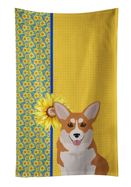 Buy this Summer Sunflowers Red Pembroke Corgi Kitchen Towel