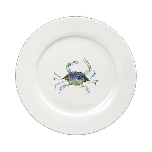 Blue Crab Round Ceramic White Salad Plate 8656-DPW by Caroline's Treasures