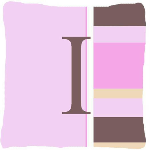 Letter+I+Initial+Monogram+-+Pink+Stripes+Decorative+++Canvas+Fabric+Pillow+-+the-store.com