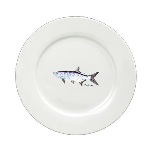 Tarpon Round Ceramic White Salad Plate 8673-DPW by Caroline's Treasures