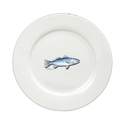 Speckled Trout Round Ceramic White Salad Plate 8496-DPW by Caroline's Treasures