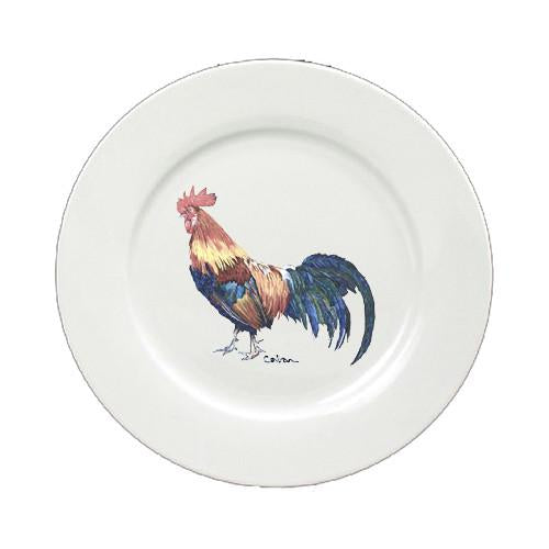 Rooster Round Ceramic White Salad Plate 8518-DPW by Caroline's Treasures