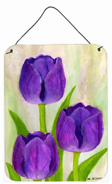 Purple Tulips by Maureen Bonfield Wall or Door Hanging Prints BMBO1033DS1216 by Caroline's Treasures