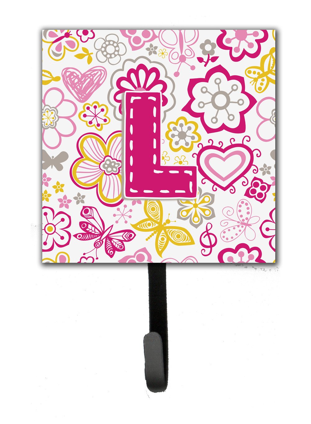 Letter+L+Flowers+and+Butterflies+Pink+Leash+or+Key+Holder+CJ2005-LSH4+by+Caroline's+Treasures