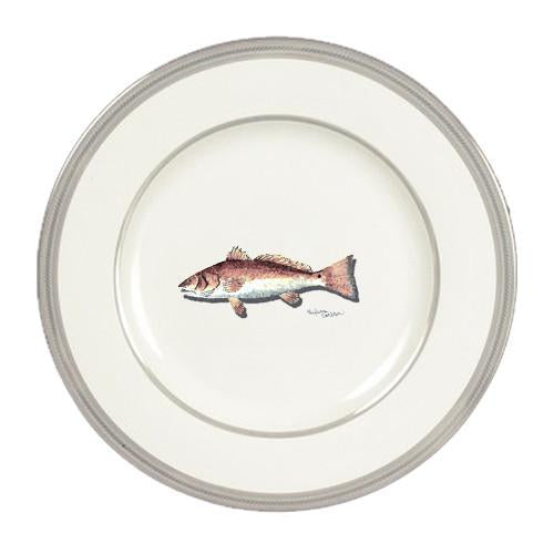 Fish Red Fish Ceramic - Plate Round Platinum Rim 11 inch 8489-DPPR by Caroline's Treasures