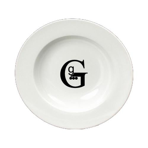 Letter G Initial Monogram Modern Round Ceramic White Soup Bowl CJ1056-G-SBW-825 by Caroline's Treasures