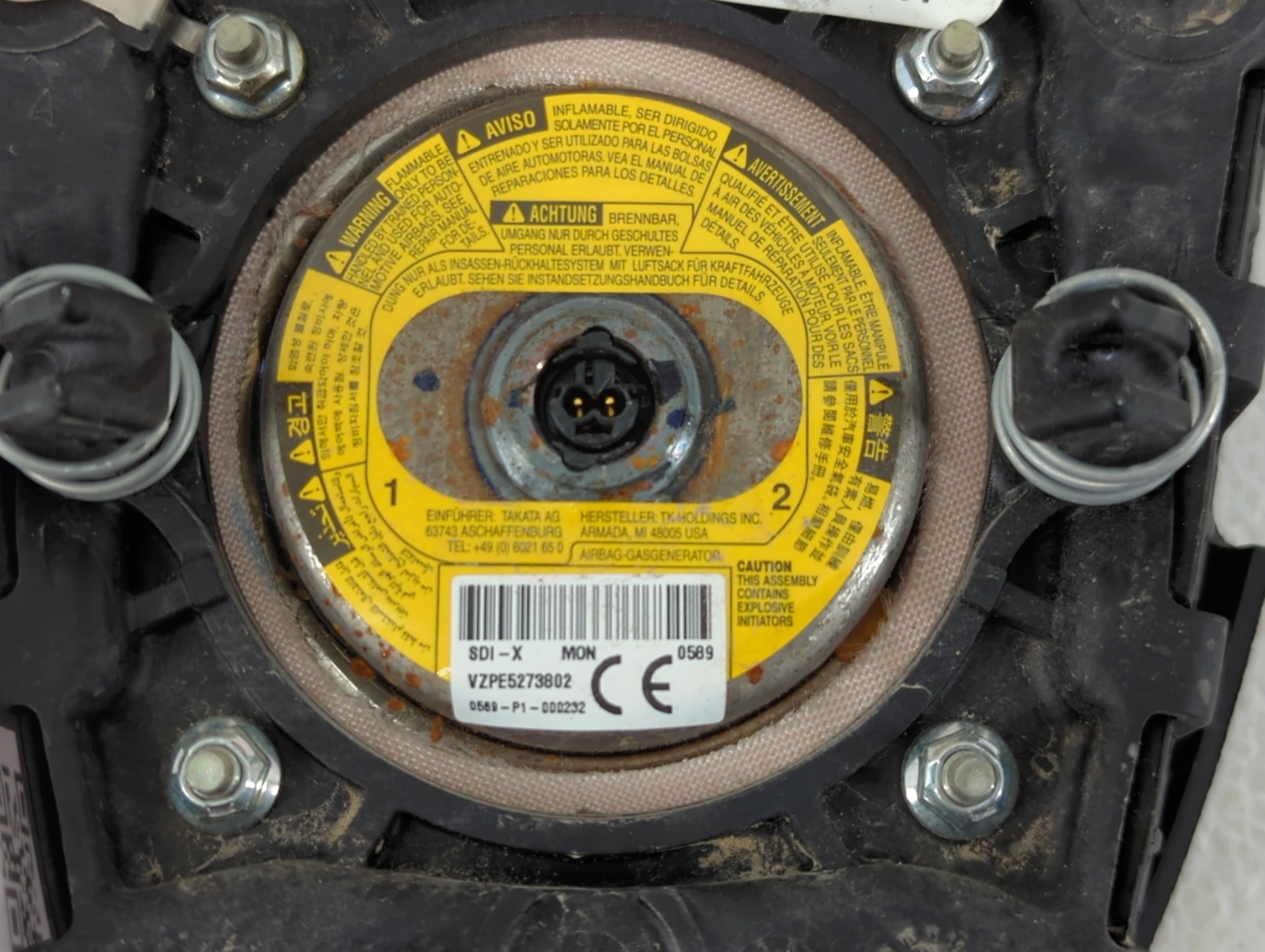 2013-2016 Chevrolet Cruze Air Bag Driver Left Steering Wheel Mounted P/N:VZPE5273802 Fits Fits 2013 2014 2015 2016 OEM Used Auto Parts - Oemusedautoparts1.com