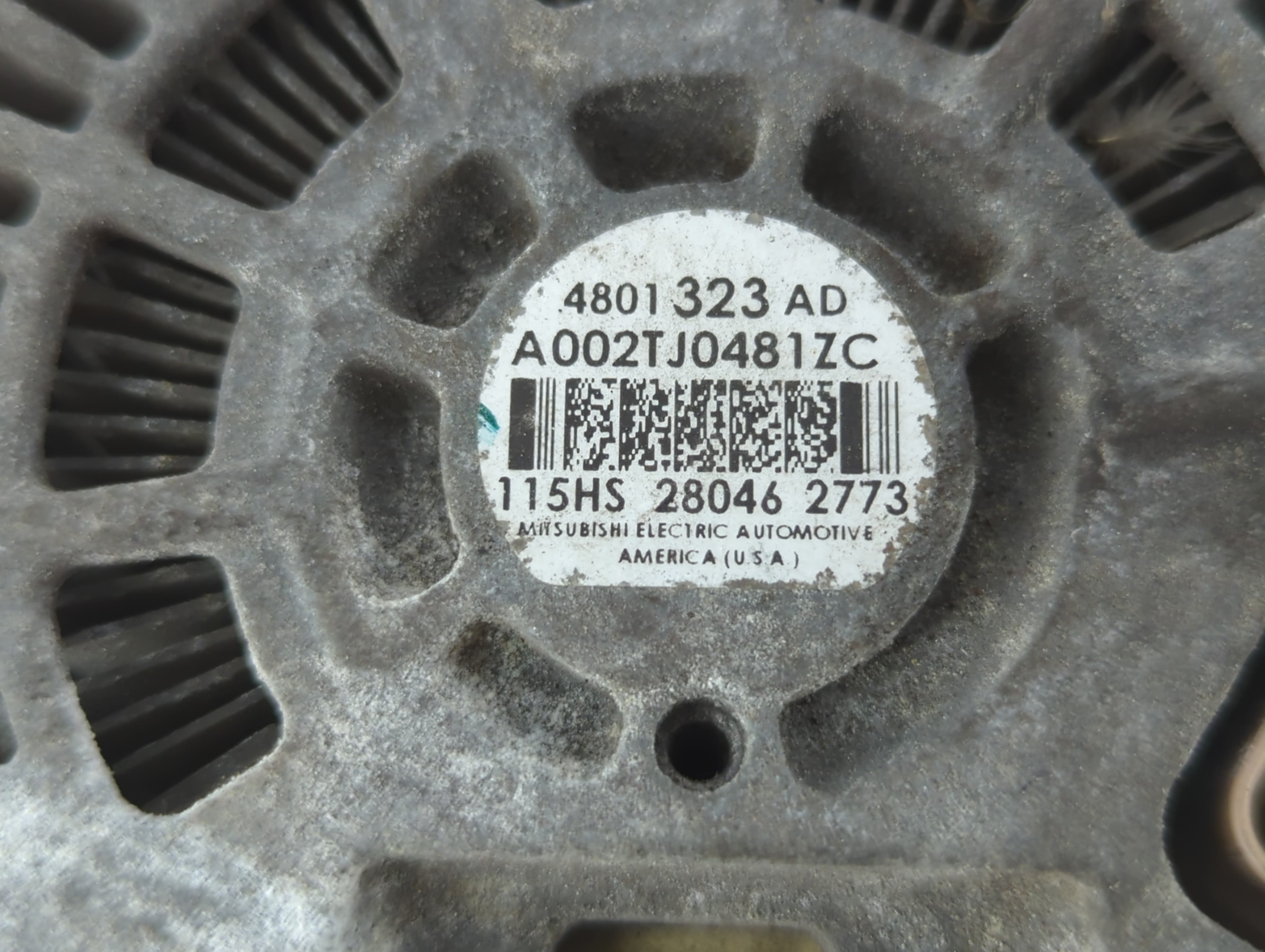 2007-2012 Dodge Caliber Alternator Replacement Generator Charging Assembly Engine OEM P/N:4801323AD Fits OEM Used Auto Parts - Oemusedautoparts1.com