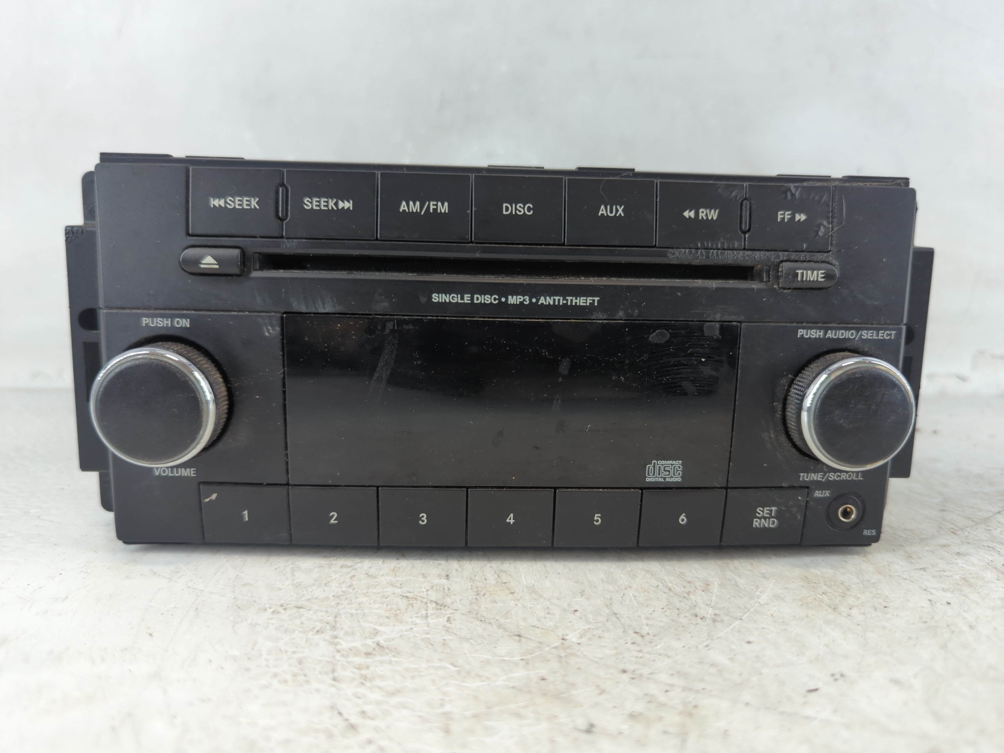 2012-2014 Jeep Wrangler Radio AM FM Cd Player Receiver Replacement P/N:P05091196AB Fits Fits 2012 2013 2014 OEM Used Auto Parts - Oemusedautoparts1.com