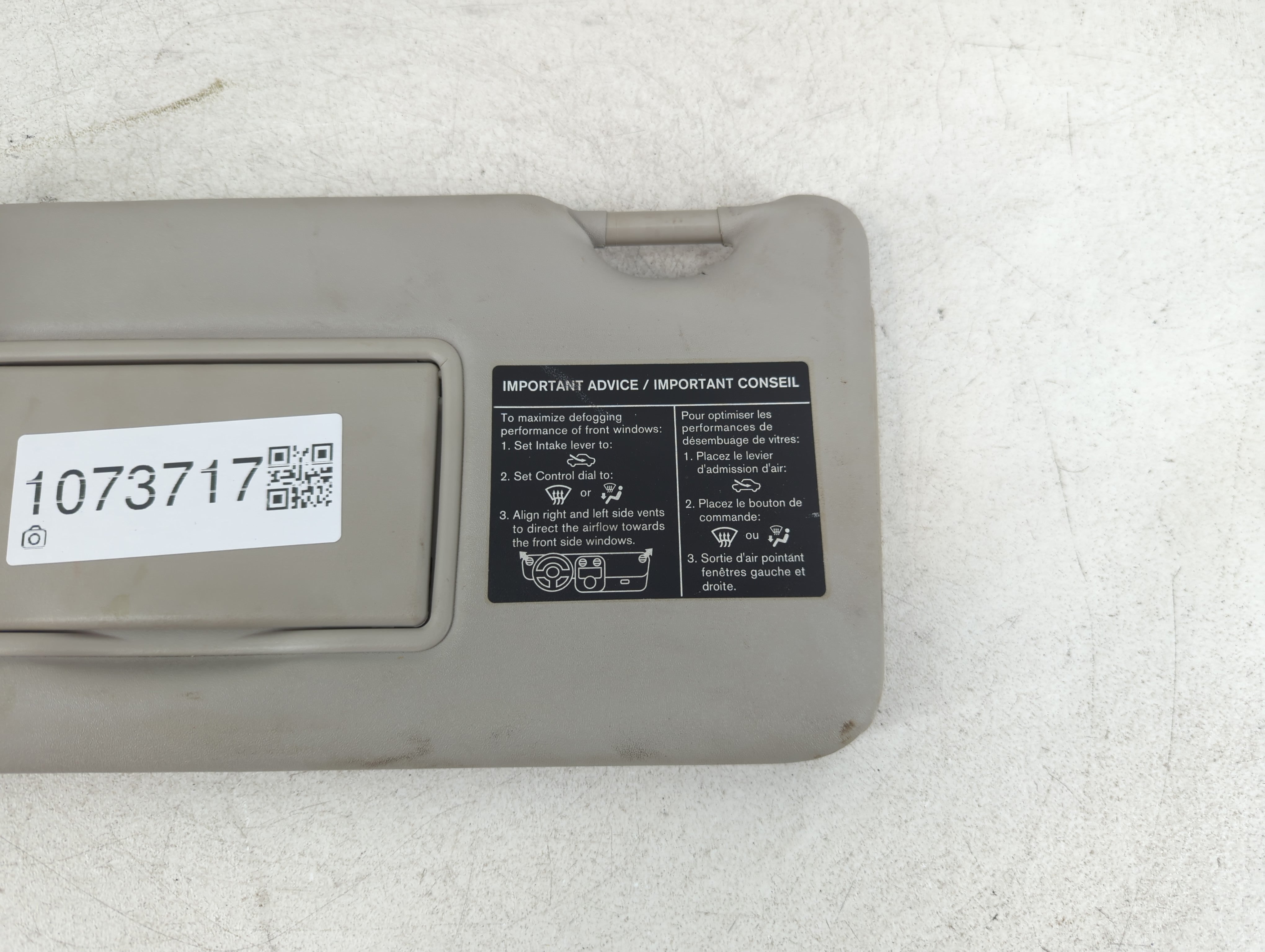 2016-2019 Nissan Versa Sun Visor Shade Replacement Driver Left Mirror Fits Fits 2015 2016 2017 2018 2019 OEM Used Auto Parts - Oemusedautoparts1.com