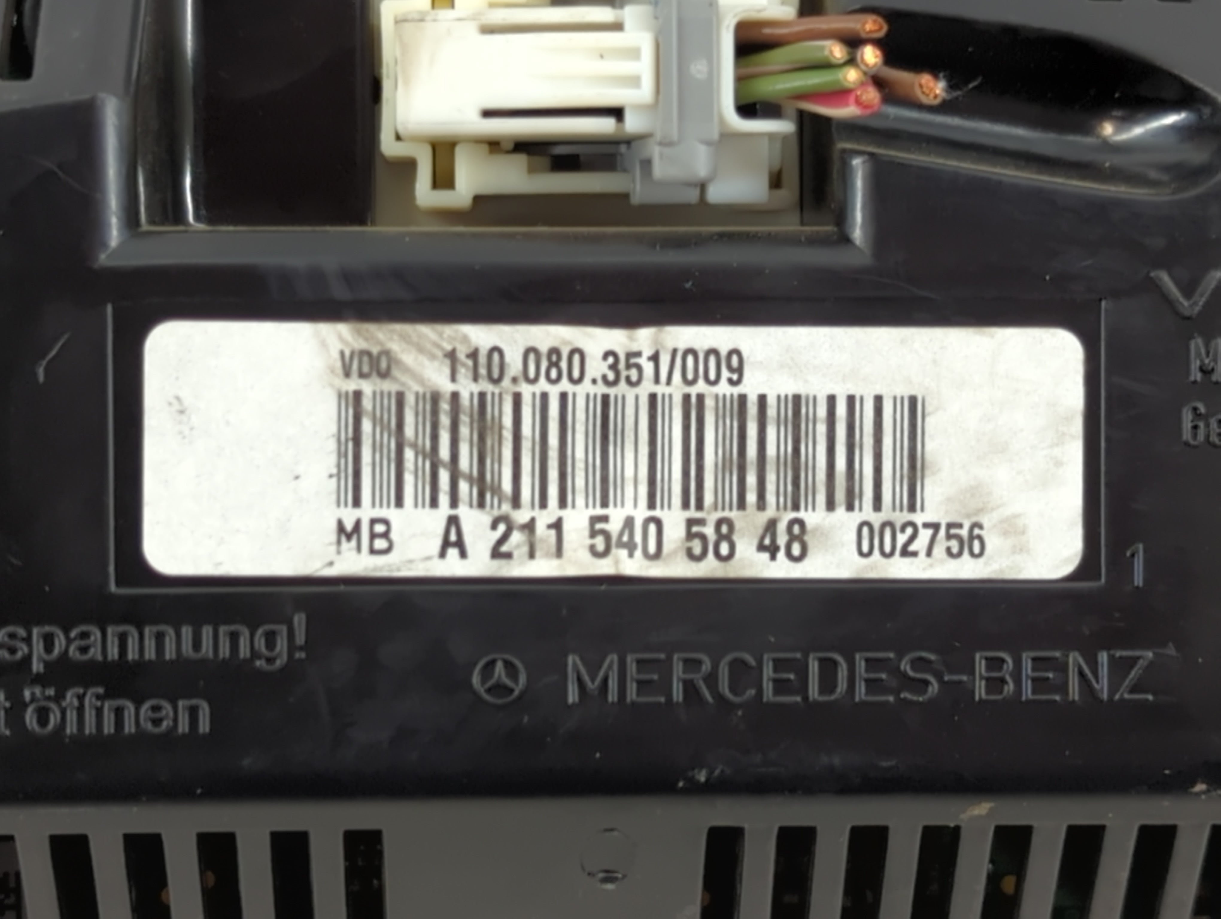 2007 Mercedes-Benz E280 Instrument Cluster Speedometer Gauges P/N:A 211 54 58 48 Fits OEM Used Auto Parts - Oemusedautoparts1.com