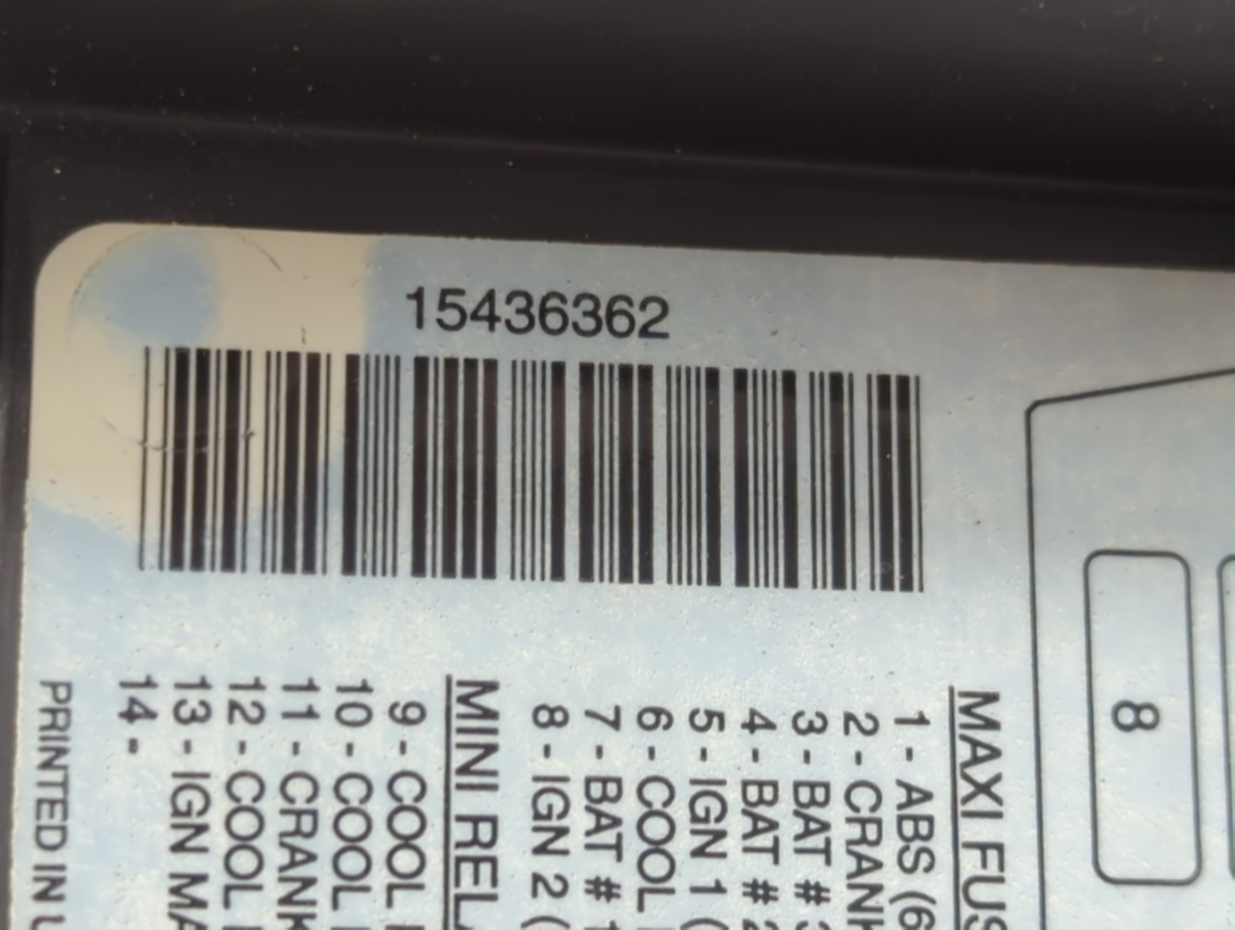 2000-2005 Buick Century Fusebox Fuse Box Panel Relay Module P/N:15436362 Fits Fits 2000 2001 2002 2003 2004 2005 OEM Used Auto Parts - Oemusedautoparts1.com