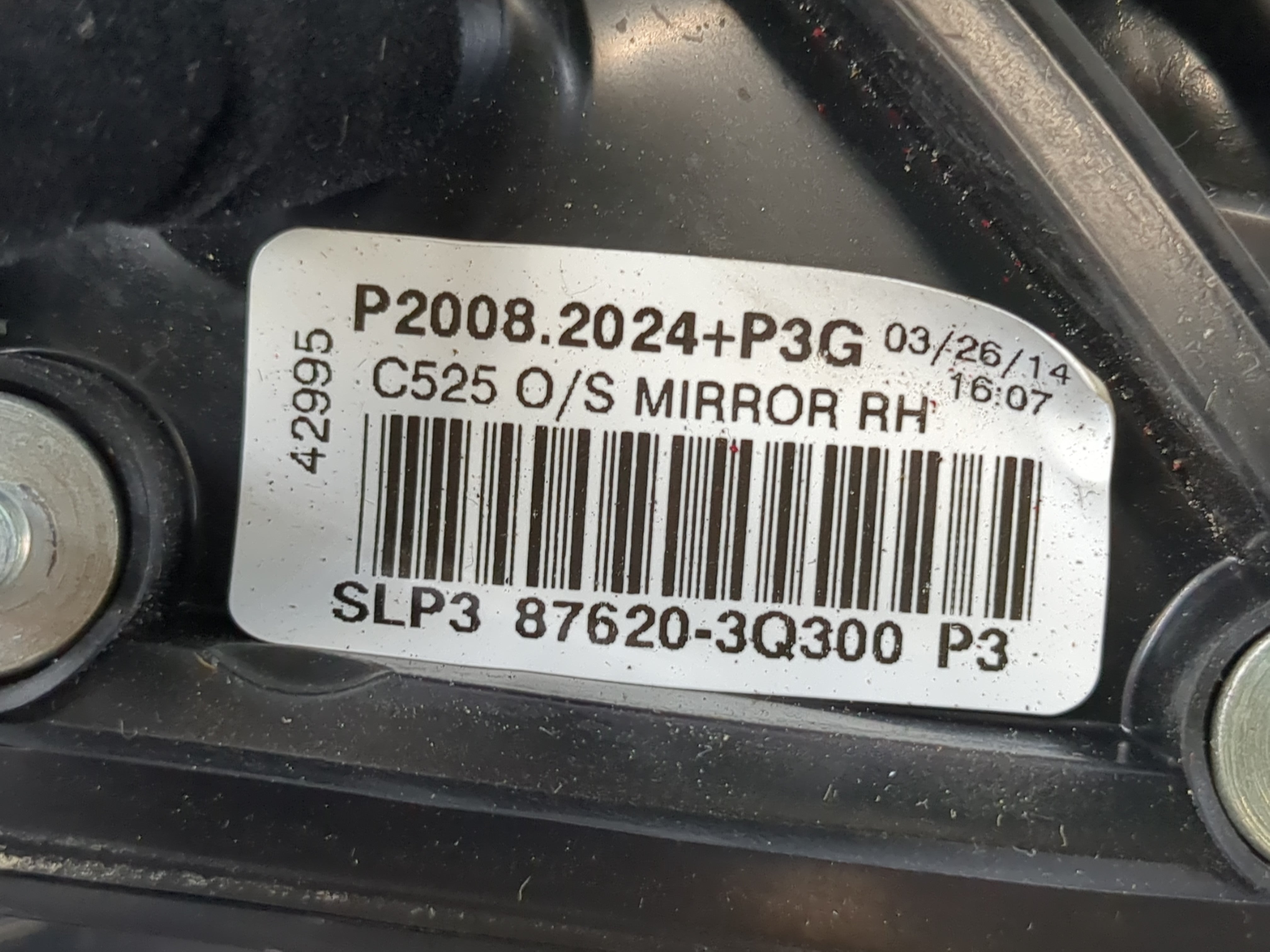 2011-2014 Hyundai Sonata Side Mirror Replacement Passenger Right View Door Mirror P/N:87620-3Q300 Fits Fits 2011 2012 2013 2014 OEM Used Auto Parts - Oemusedautoparts1.com