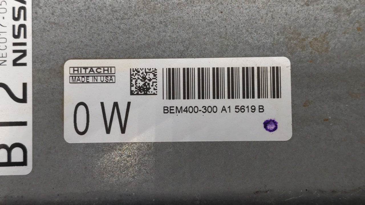 2015 Nissan Altima PCM Engine Control Computer ECU ECM PCU OEM P/N:BEM404-300 A1 NEC001-666, NEC013-028 Fits Fits 2013 2014 OEM Used Auto Parts - Oemusedautoparts1.com 