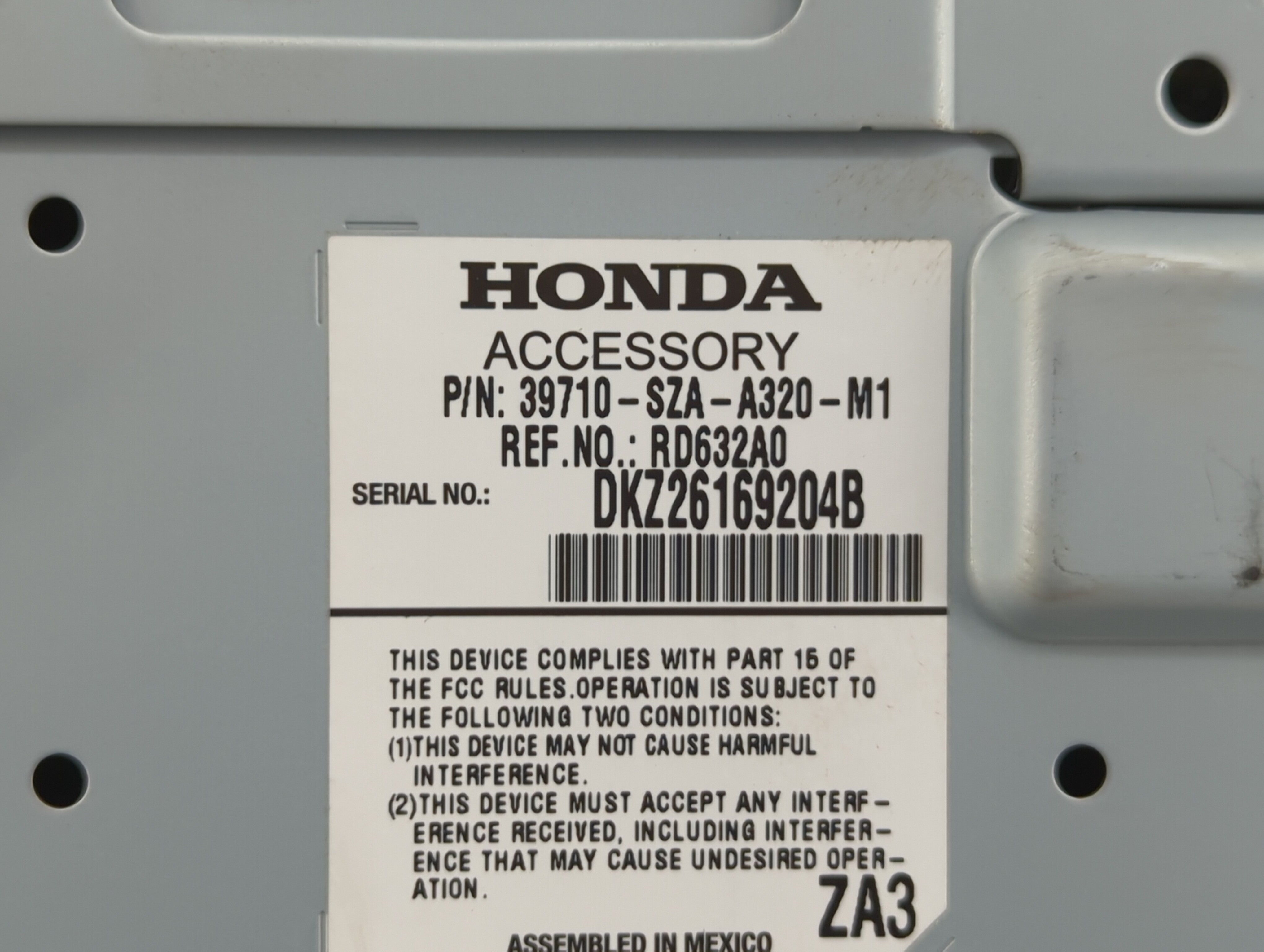 2003 Honda Pilot Radio AM FM Cd Player Receiver Replacement P/N:39710-SZA-A320-M1 Fits OEM Used Auto Parts - Oemusedautoparts1.com
