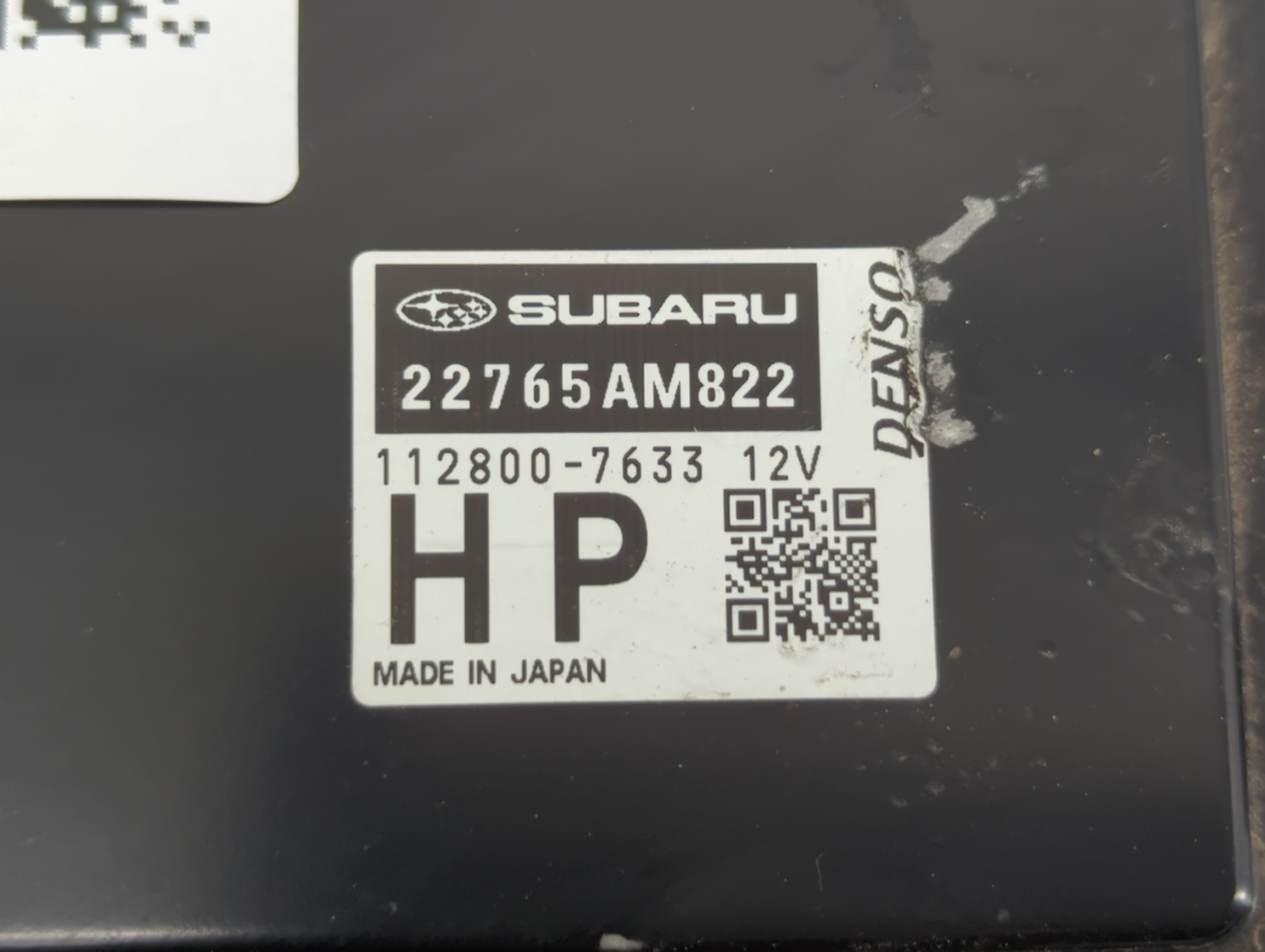 2019 Subaru Xv PCM Engine Control Computer ECU ECM PCU OEM P/N:112800-7633 22765AM822 Fits OEM Used Auto Parts - Oemusedautoparts1.com