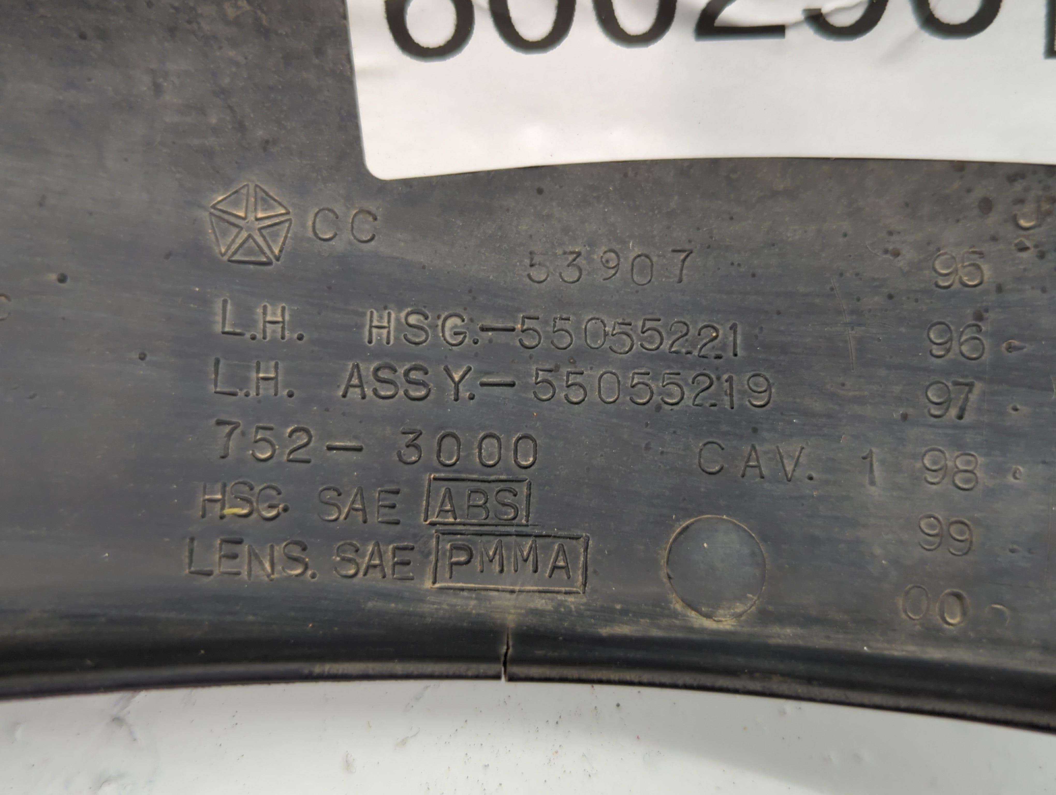 1994-2001 Dodge Ram 1500 Tail Light Assembly Driver Left OEM P/N:55055219 Fits Fits 1994 1995 1996 1997 1998 1999 2000 2001 2002 OEM Used Auto Parts - Oemusedautoparts1.com