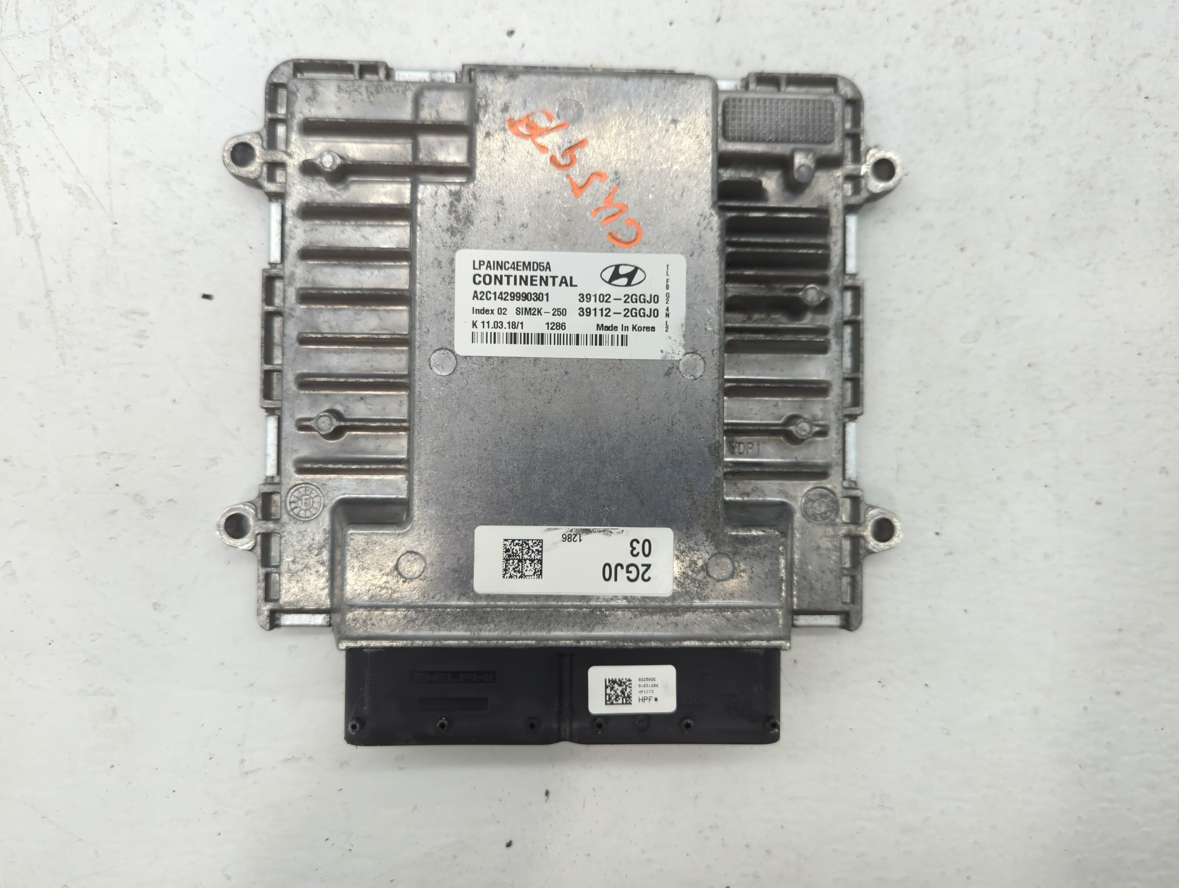 2018-2019 Hyundai Sonata PCM Engine Control Computer ECU ECM PCU OEM P/N:39102-2GGJ0 Fits Fits 2018 2019 OEM Used Auto Parts - Oemusedautoparts1.com