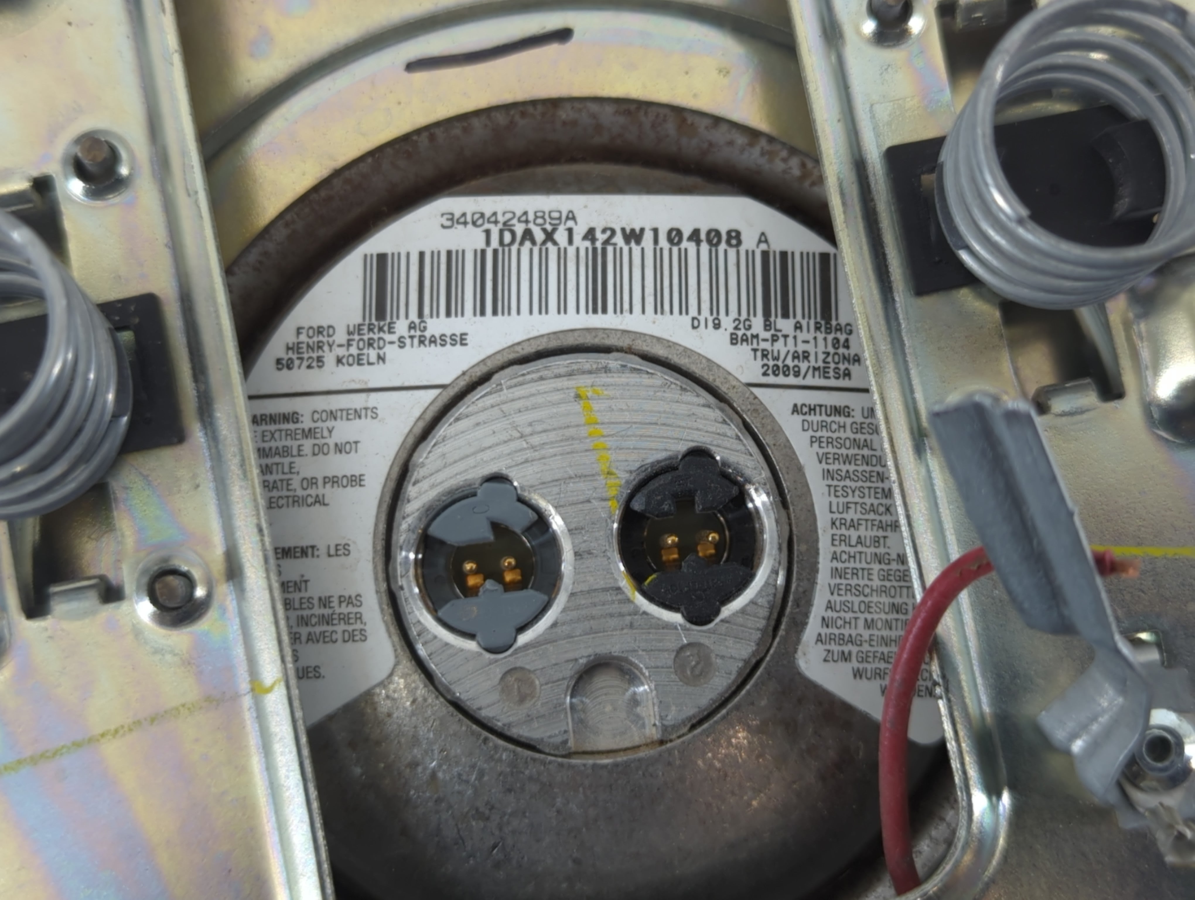 2009 Ford Expedition Air Bag Driver Left Steering Wheel Mounted P/N:8L14 78043B13 AA Fits OEM Used Auto Parts - Oemusedautoparts1.com