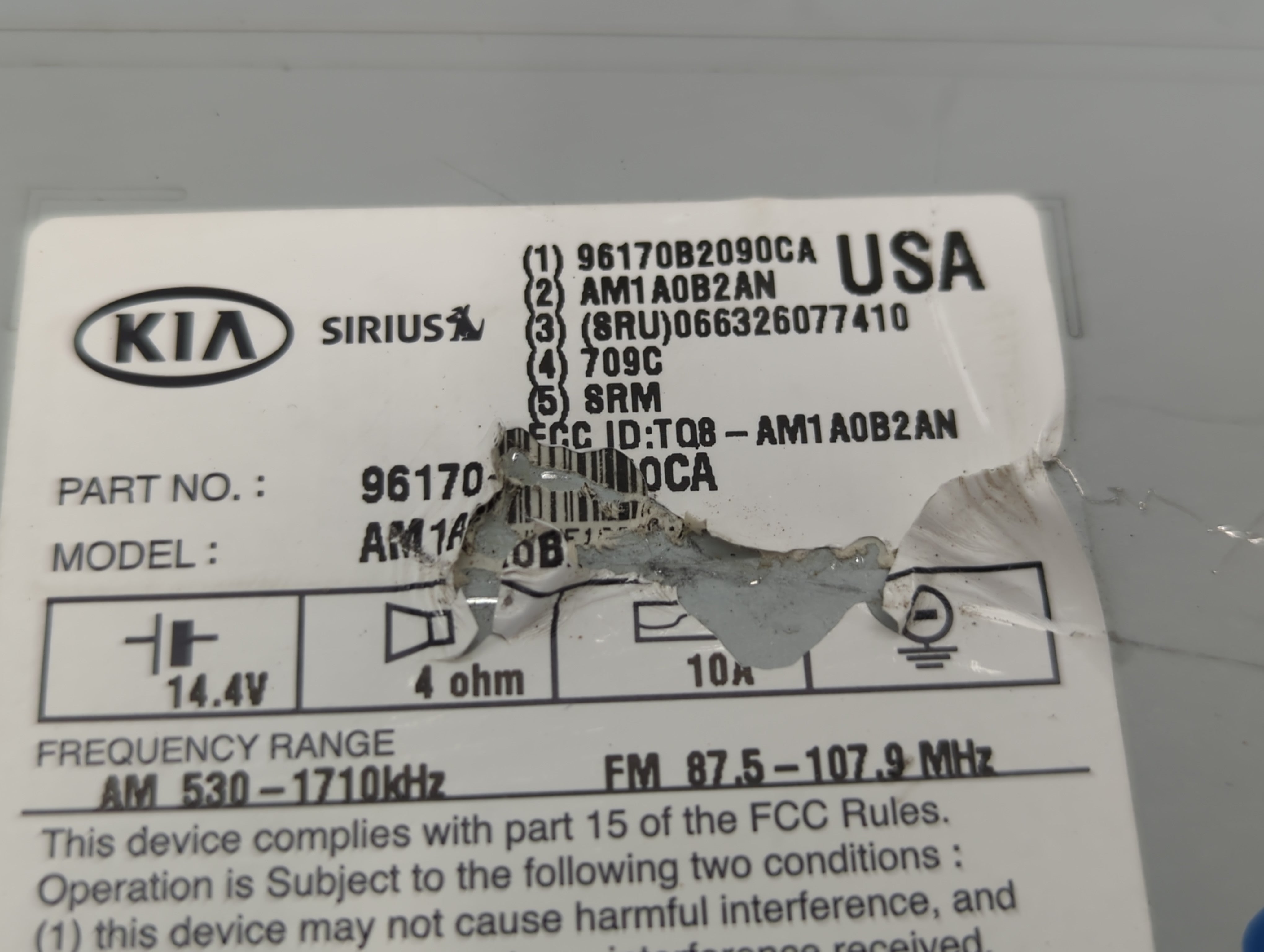 2014-2016 Kia Soul Radio AM FM Cd Player Receiver Replacement Fits Fits 2014 2015 2016 OEM Used Auto Parts - Oemusedautoparts1.com