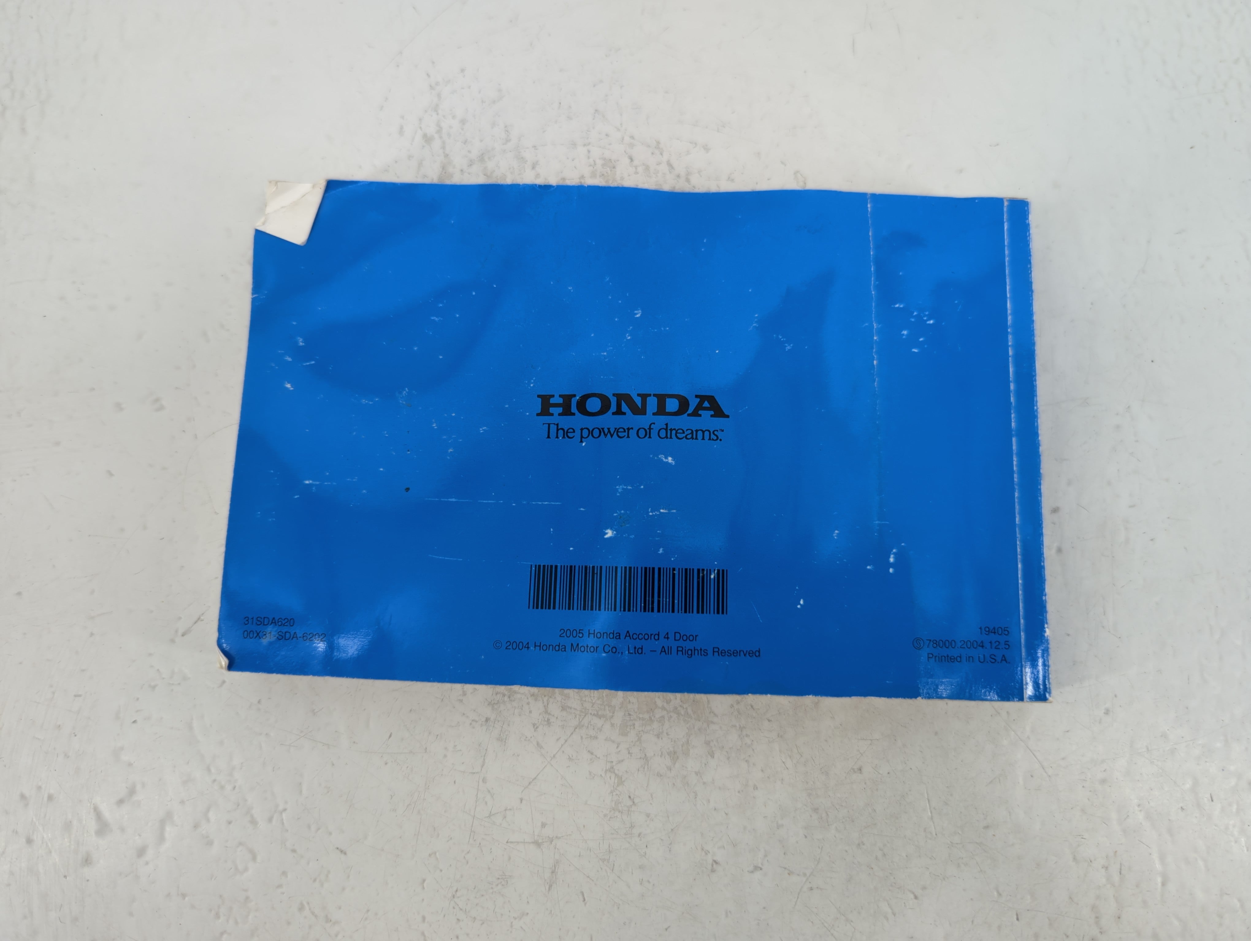 2005 Honda Accord Owners Manual Book Guide P/N:00X31-SDA-6202 31SDA620 OEM Used Auto Parts - Oemusedautoparts1.com