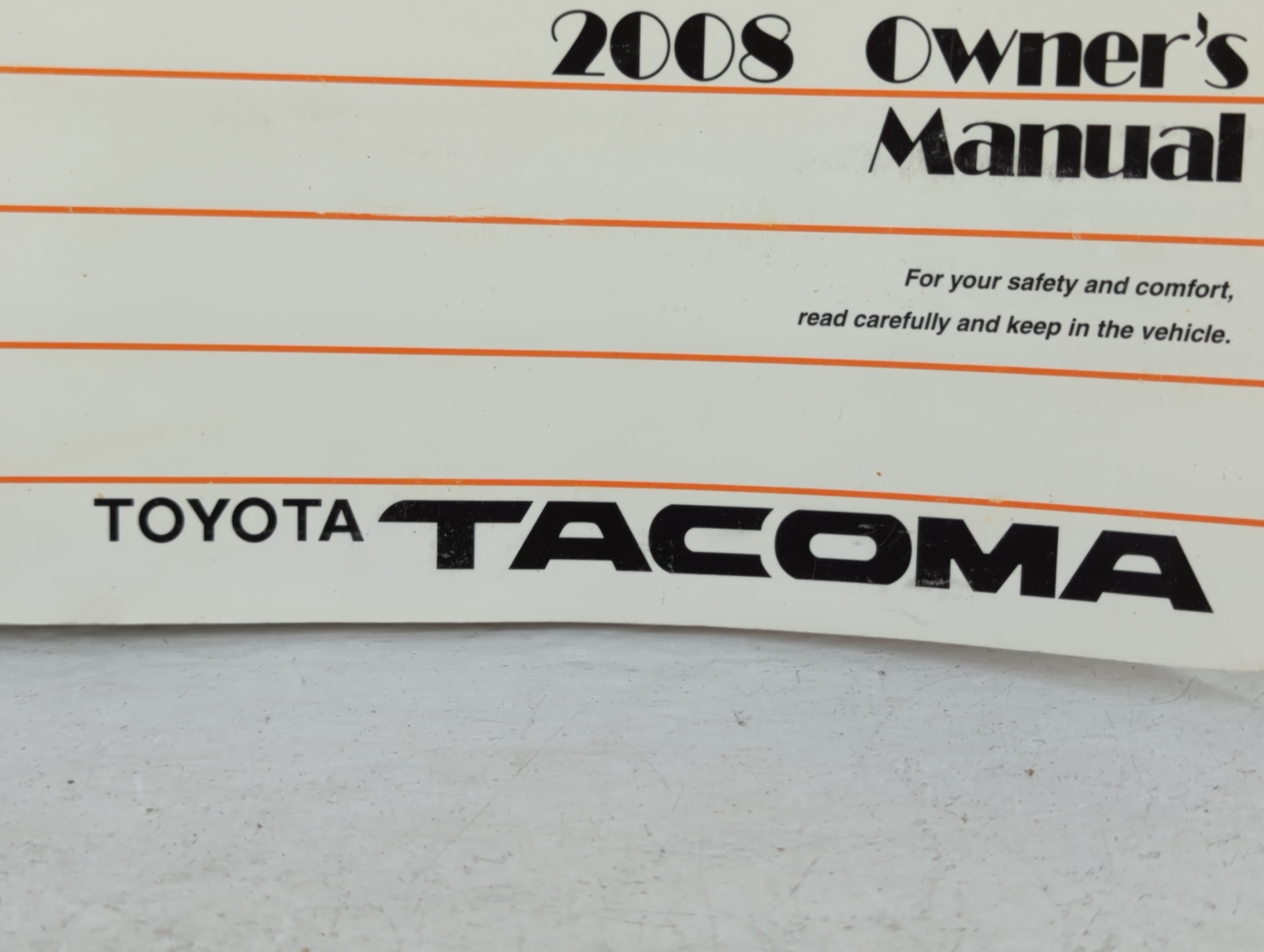 2008 Toyota Tacoma Owners Manual Book Guide P/N:01999-35898 OEM Used Auto Parts - Oemusedautoparts1.com