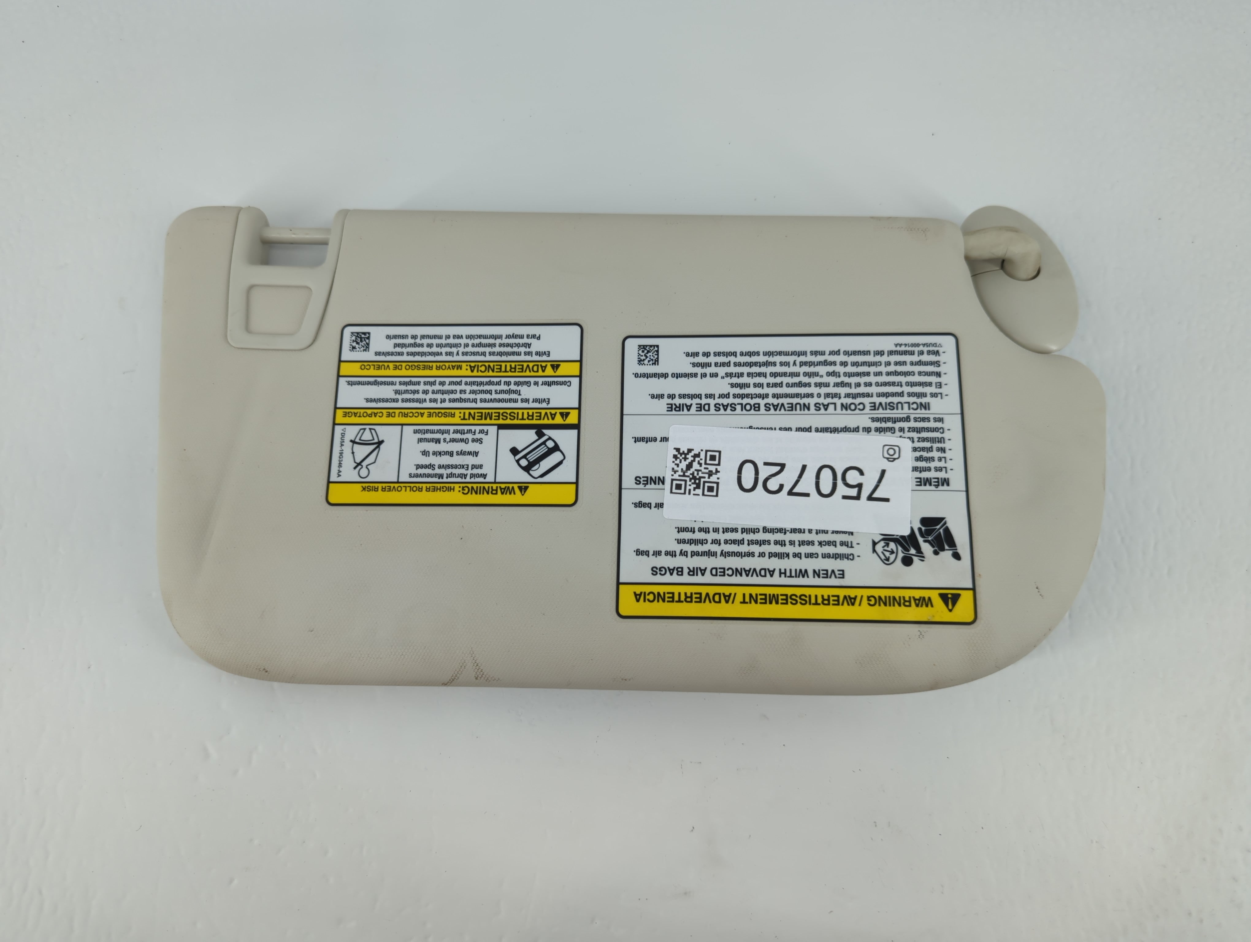 2013-2019 Ford Escape Sun Visor Shade Replacement Driver Left Mirror Fits Fits 2013 2014 2015 2016 2017 2018 2019 OEM Used Auto Parts - Oemusedautoparts1.com