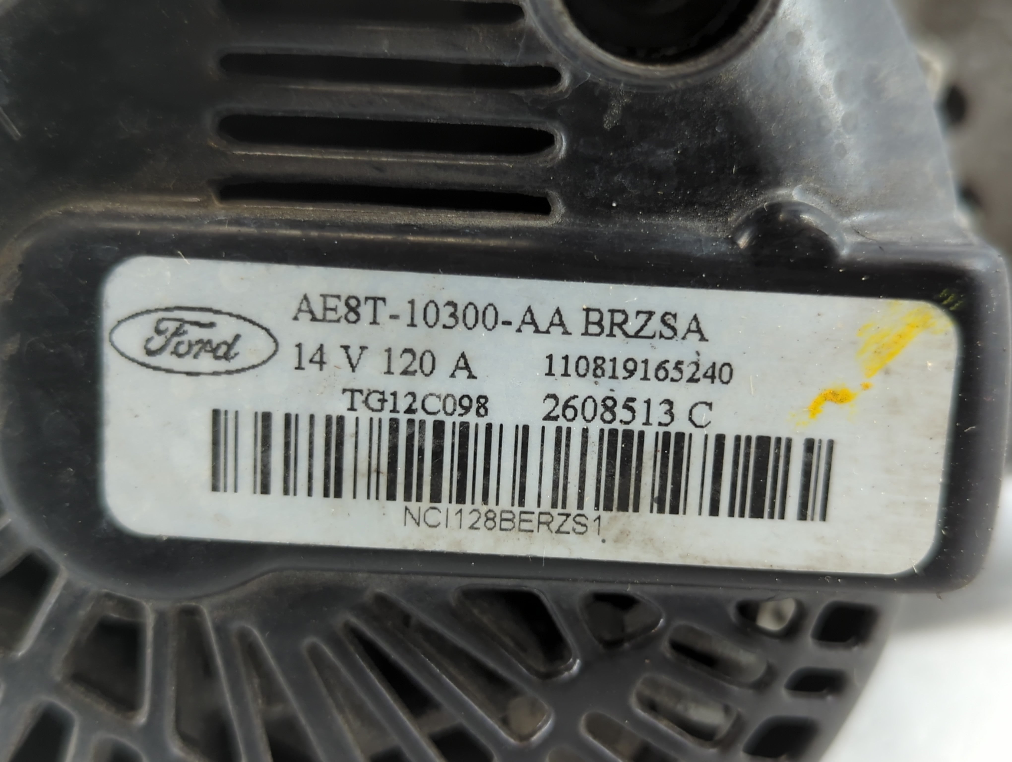 2011-2019 Ford Fiesta Alternator Replacement Generator Charging Assembly Engine OEM P/N:AE8T-10300-AA Fits OEM Used Auto Parts - Oemusedautoparts1.com