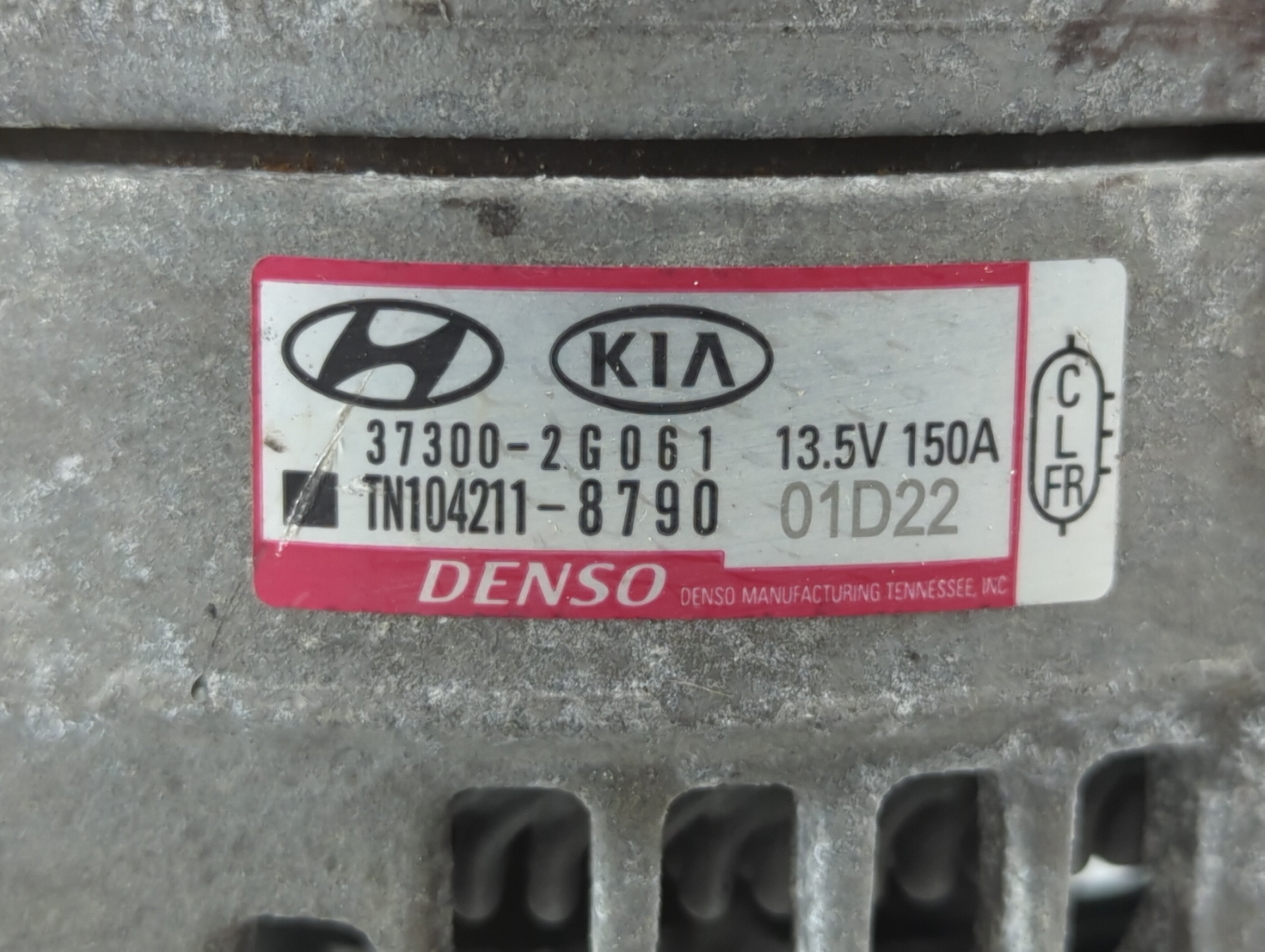 2019-2020 Hyundai Santa Fe Alternator Replacement Generator Charging Assembly Engine OEM P/N:TN104211-8790 37300-2G061 Fits OEM Used Auto Parts - Oemusedautoparts1.com