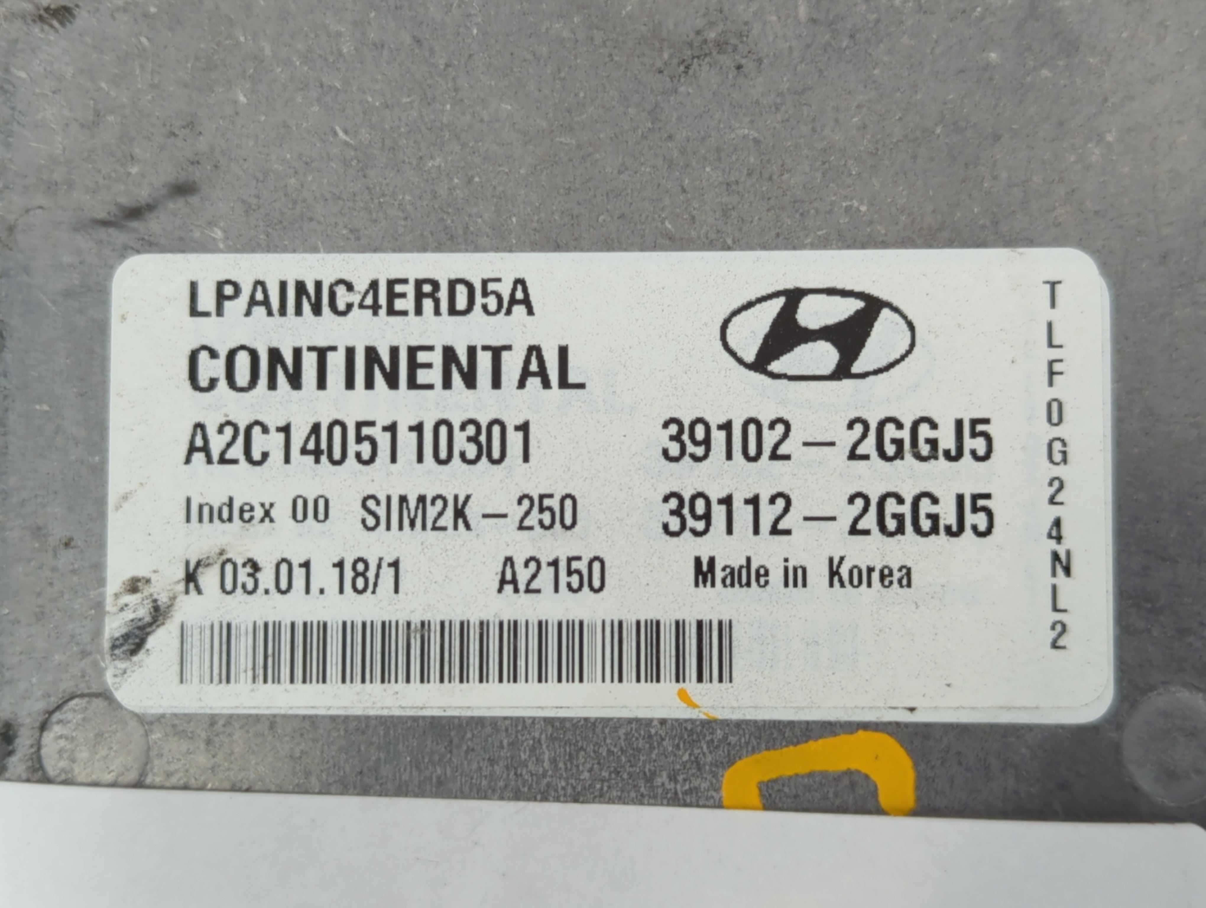 2018-2019 Hyundai Sonata PCM Engine Control Computer ECU ECM PCU OEM P/N:39112-2GGJ5 39102-2GGJ5 Fits Fits 2018 2019 OEM Used Auto Parts - Oemusedautoparts1.com