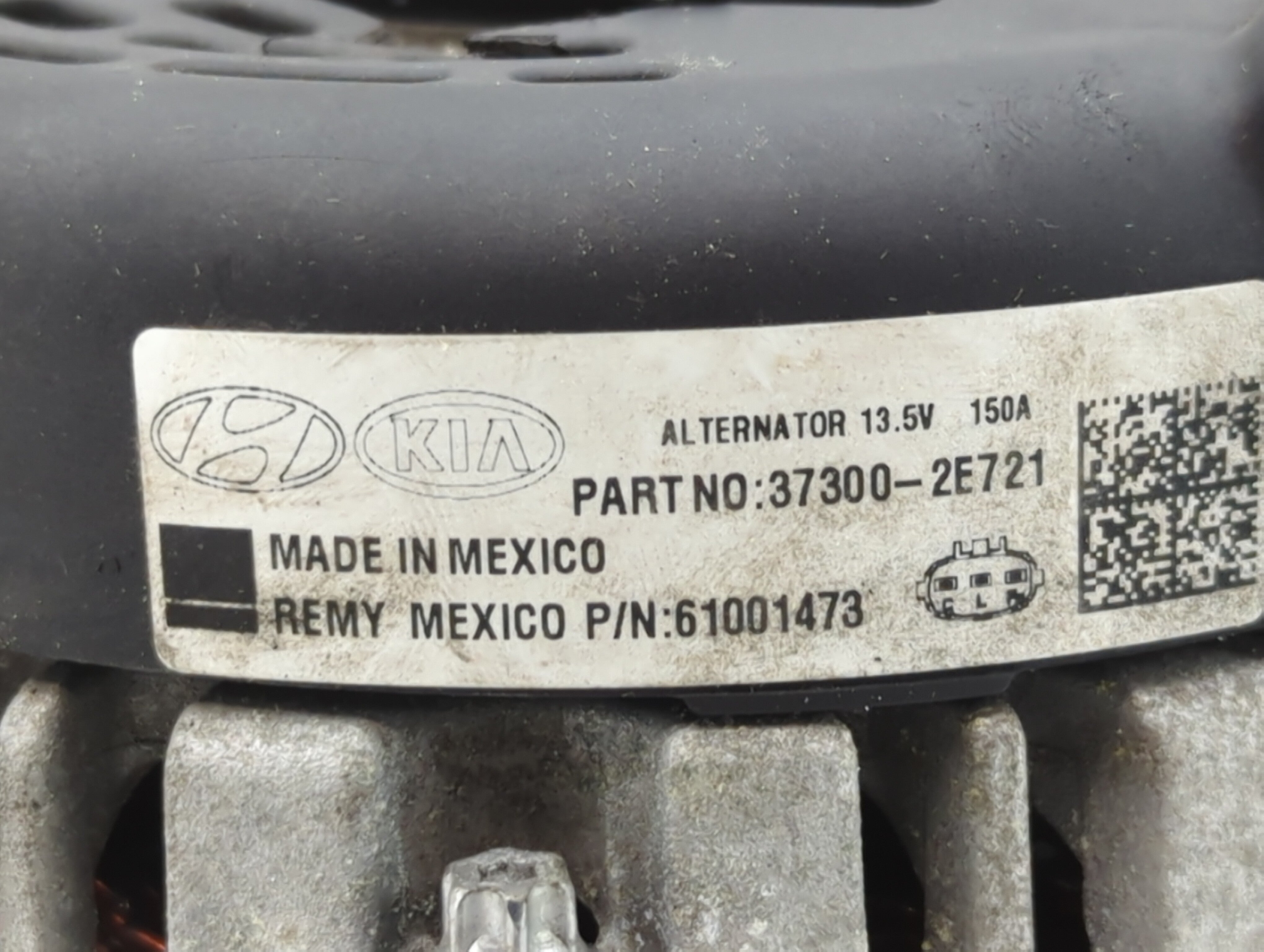 2017-2020 Hyundai Elantra Alternator Replacement Generator Charging Assembly Engine OEM P/N:37300-2E721 Fits OEM Used Auto Parts - Oemusedautoparts1.com