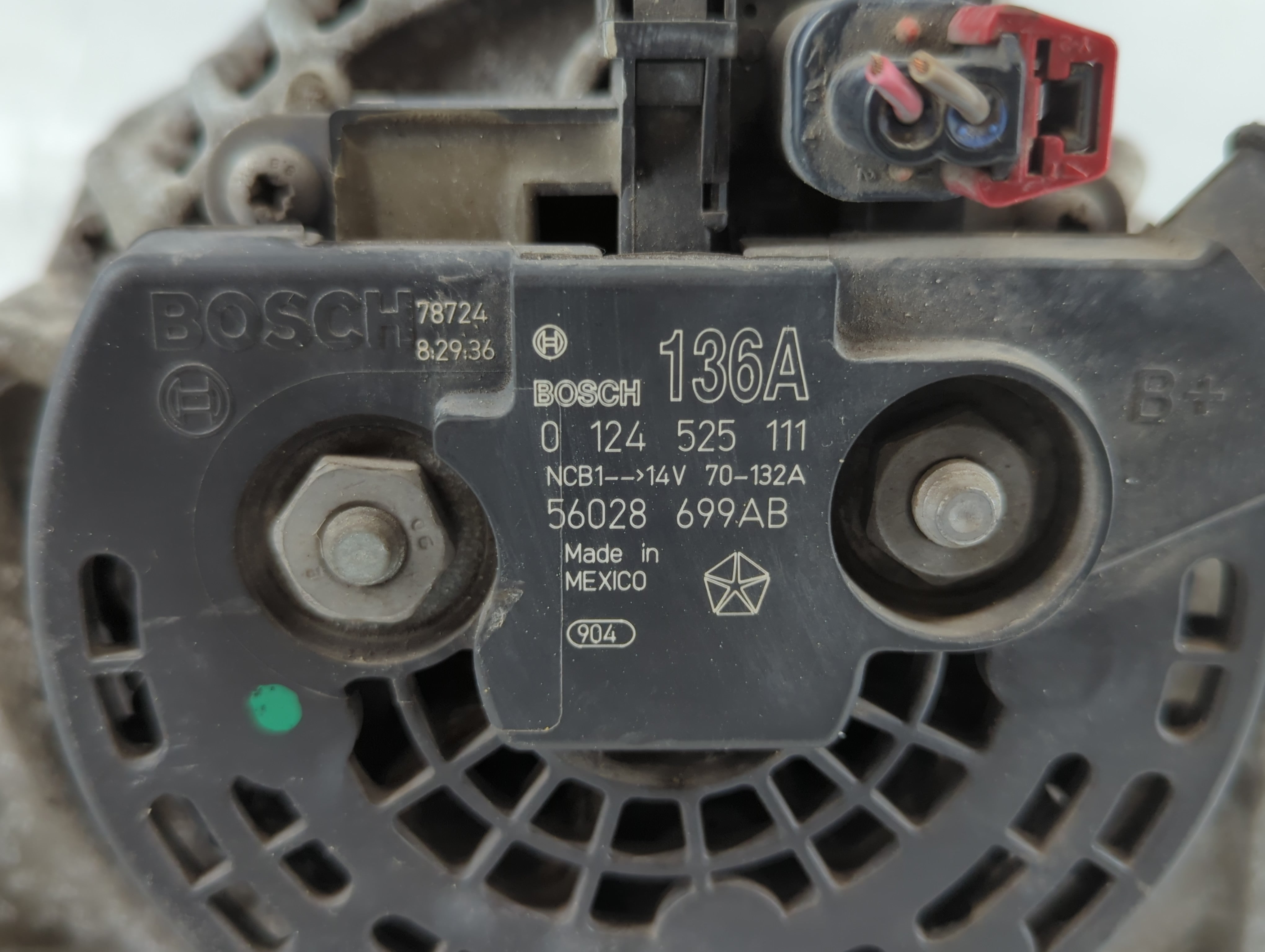2008 Dodge Ram 1500 Alternator Replacement Generator Charging Assembly Engine OEM P/N:56028 699AB 0 124 525 111 Fits OEM Used Auto Parts - Oemusedautoparts1.com