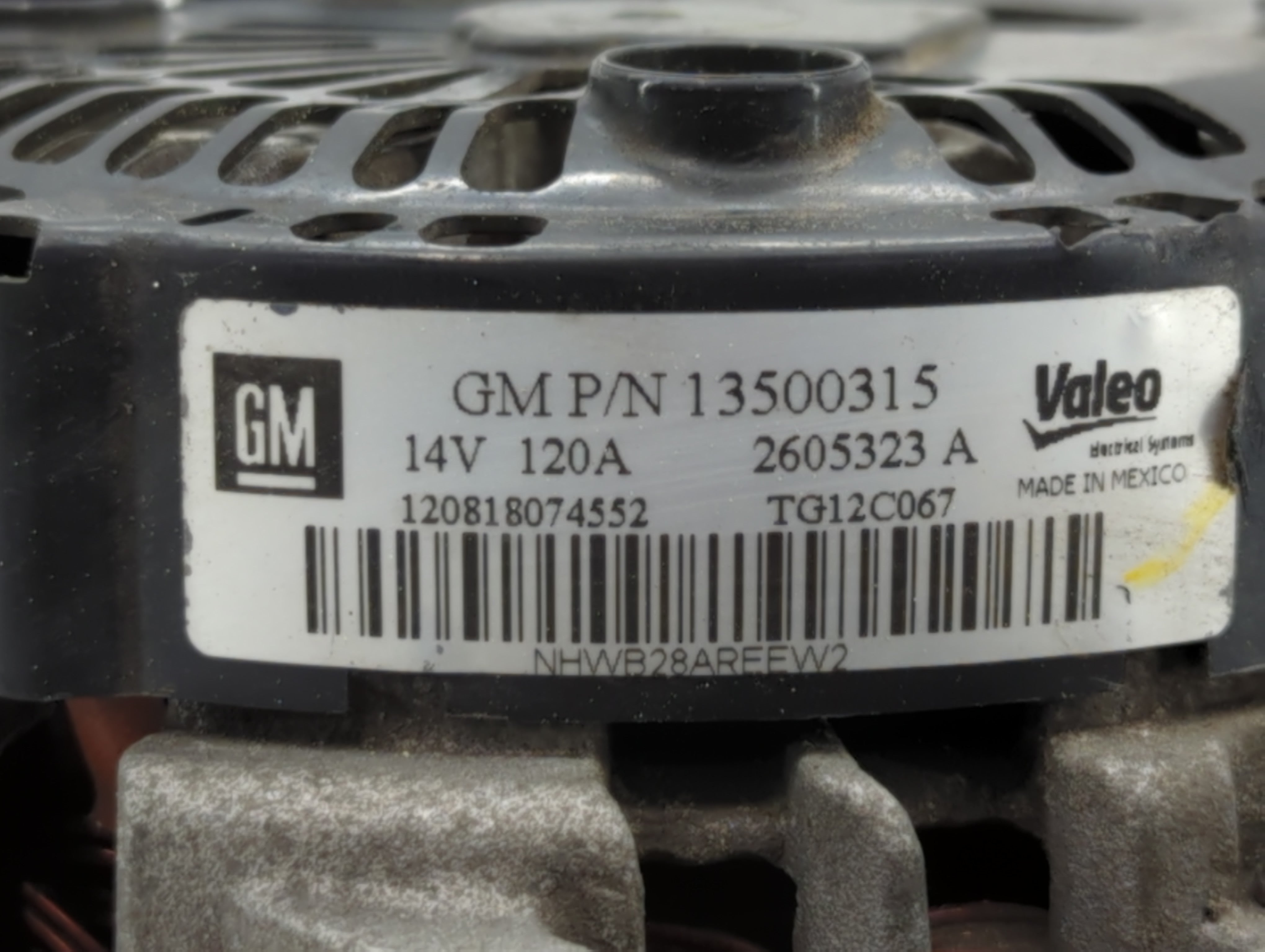 2010-2017 Chevrolet Equinox Alternator Replacement Generator Charging Assembly Engine OEM P/N:13500315 Fits OEM Used Auto Parts - Oemusedautoparts1.com