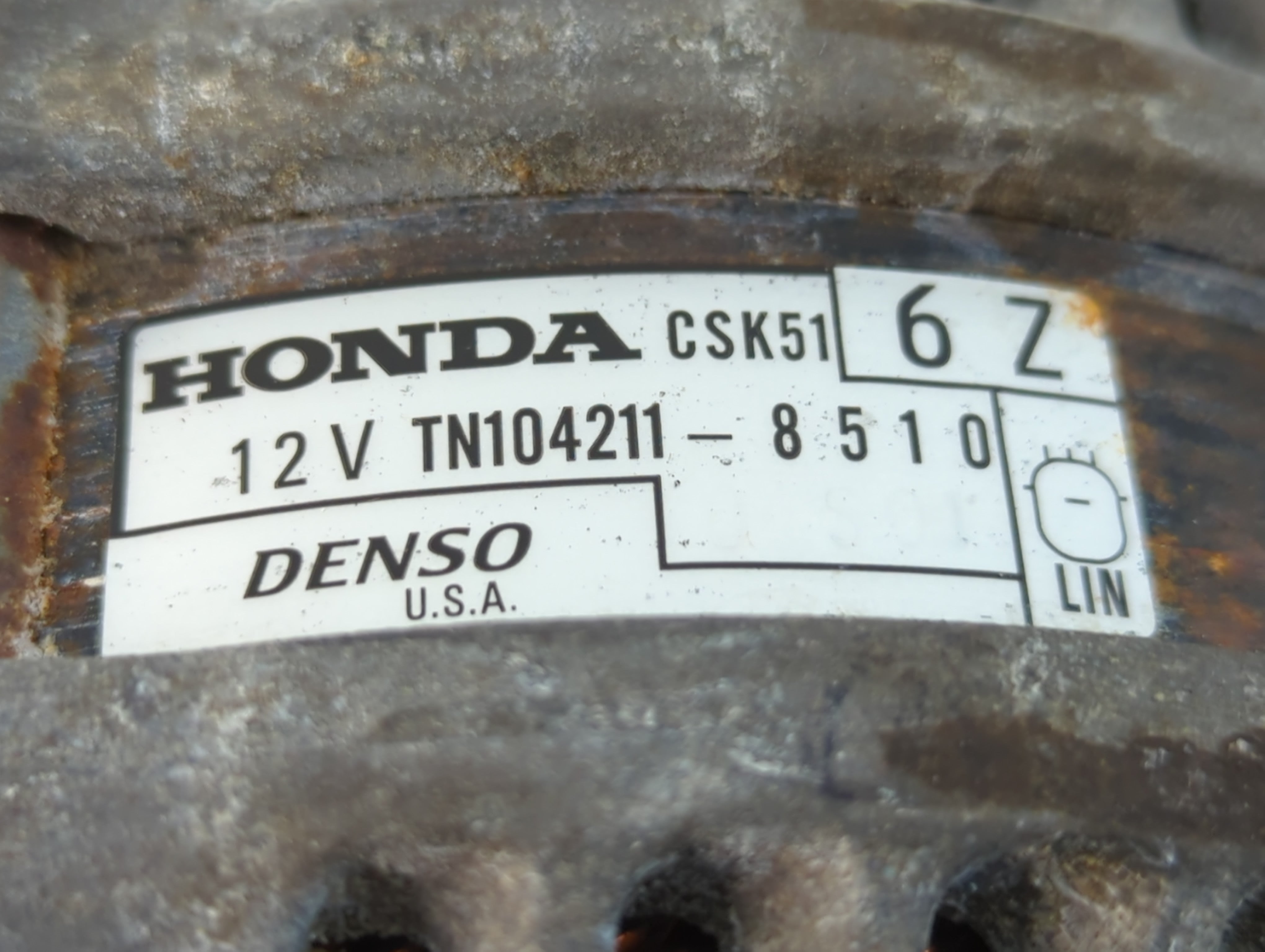 2014-2020 Acura Mdx Alternator Replacement Generator Charging Assembly Engine OEM P/N:TN104211-8510 Fits OEM Used Auto Parts - Oemusedautoparts1.com