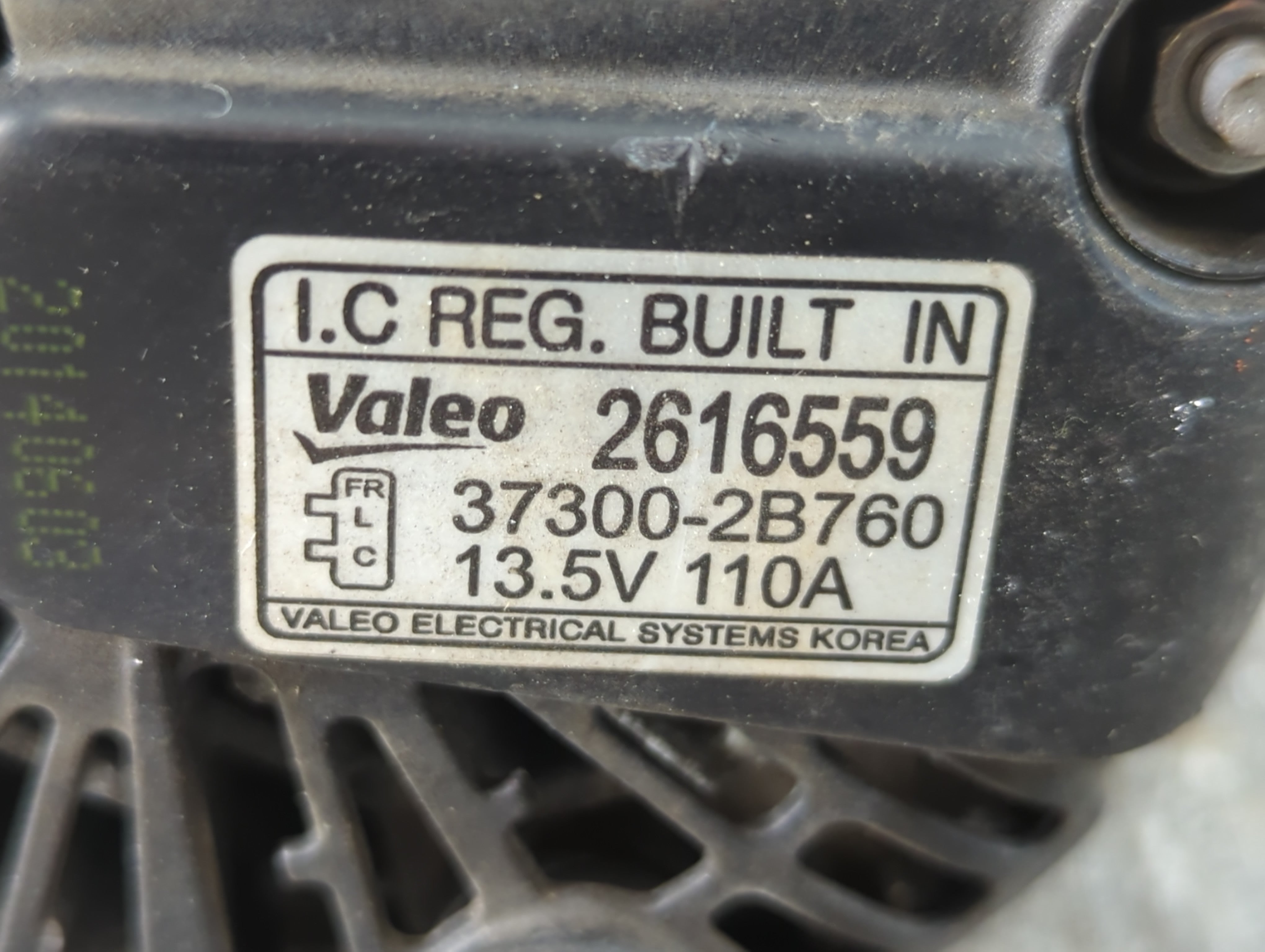 2013-2017 Hyundai Veloster Alternator Replacement Generator Charging Assembly Engine OEM P/N:37300-2B760 2616559 Fits OEM Used Auto Parts - Oemusedautoparts1.com