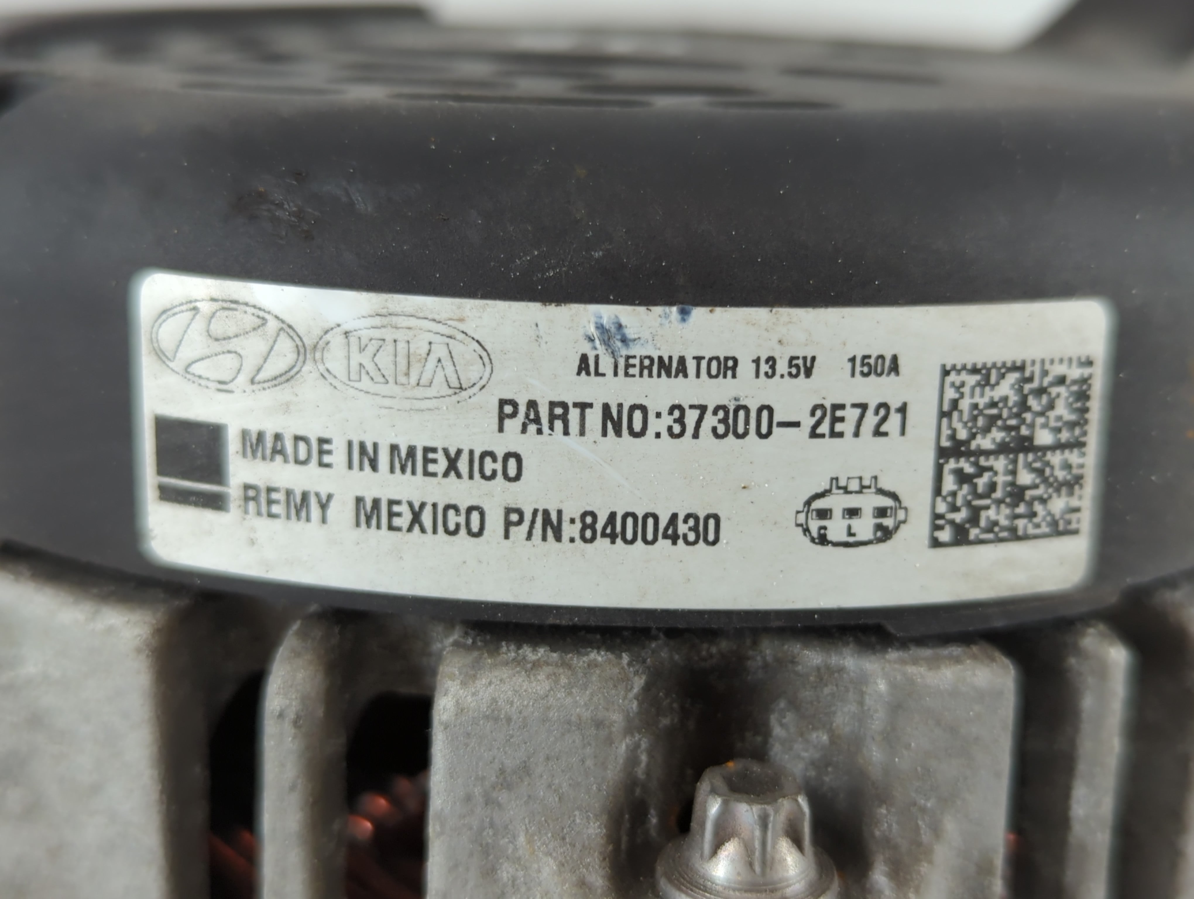 2017-2020 Hyundai Elantra Alternator Replacement Generator Charging Assembly Engine OEM P/N:8400430 37300-2E721 Fits OEM Used Auto Parts - Oemusedautoparts1.com