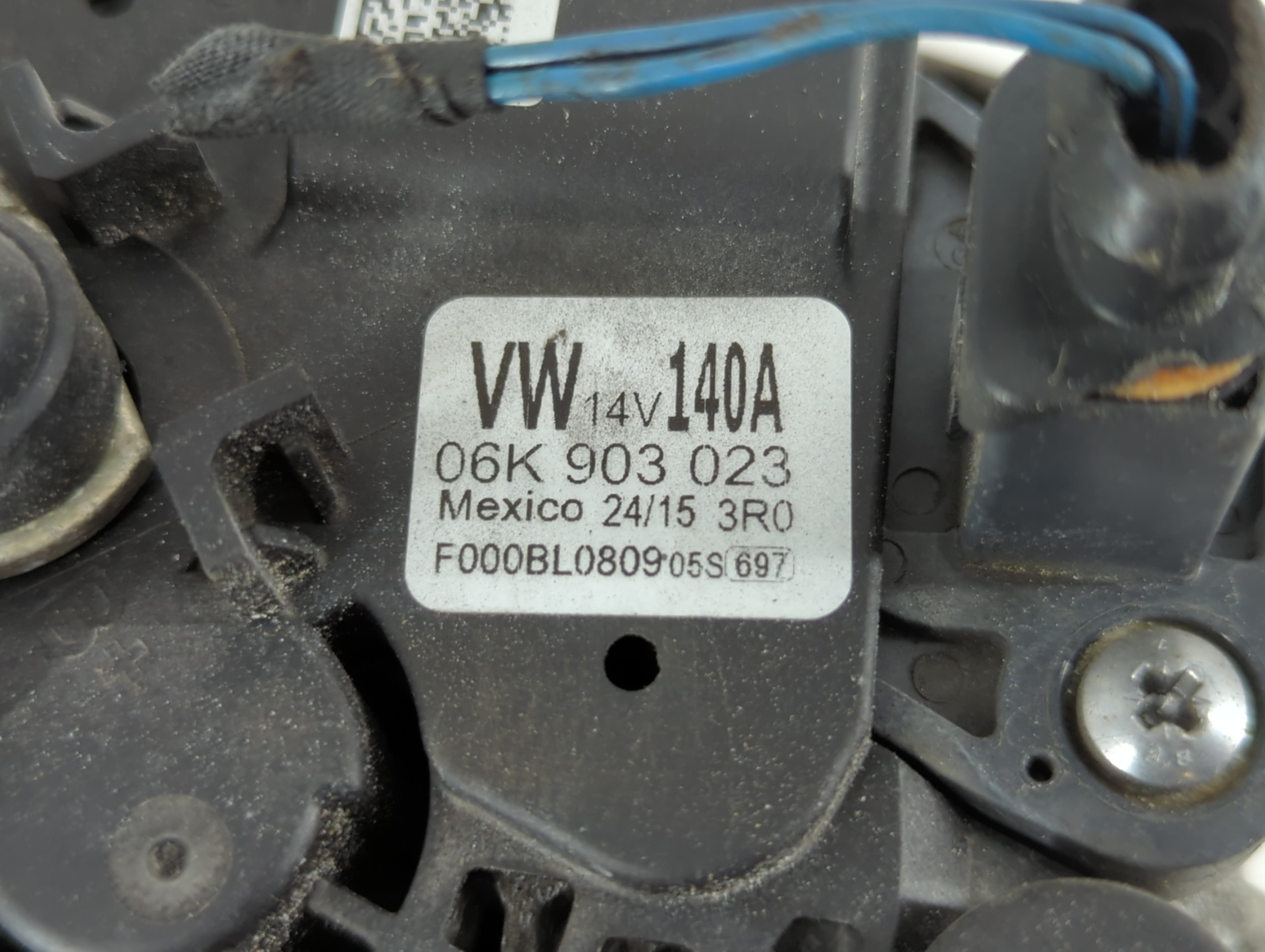 2014-2017 Volkswagen Passat Alternator Replacement Generator Charging Assembly Engine OEM P/N:06K 903 023 B Fits OEM Used Auto Parts - Oemusedautoparts1.com