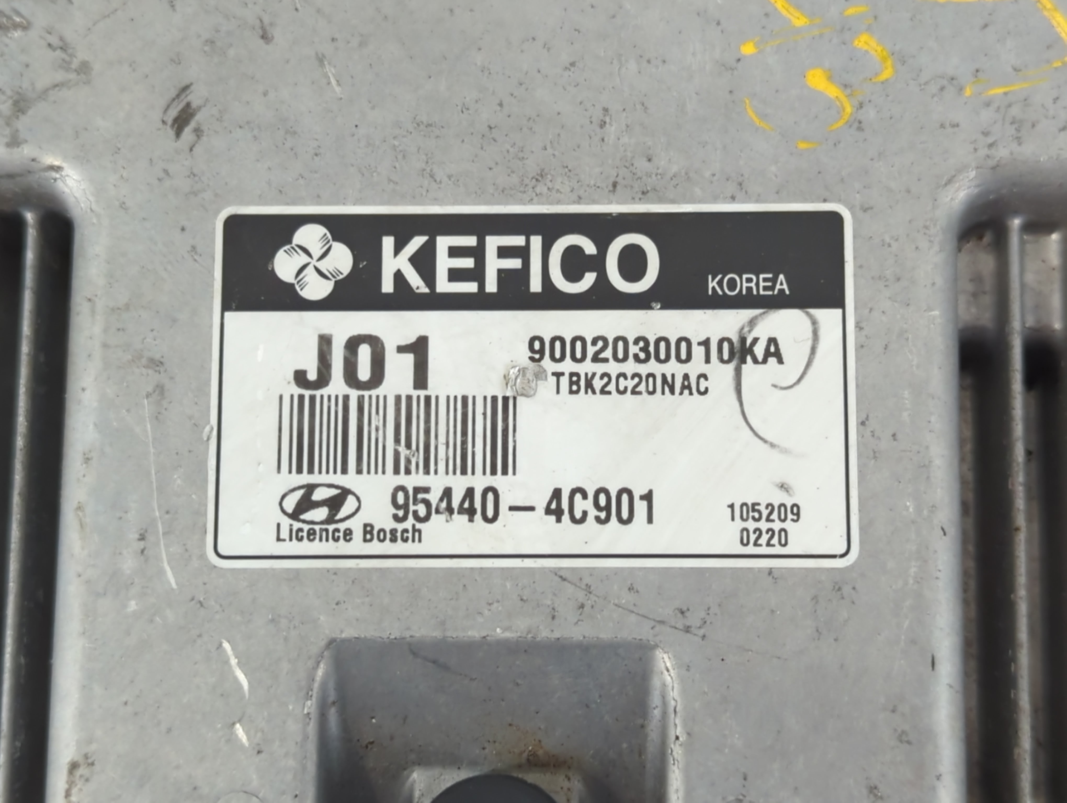 2009-2011 Hyundai Genesis PCM Engine Control Computer ECU ECM PCU OEM P/N:95440-4C901 Fits Fits 2009 2010 2011 OEM Used Auto Parts - Oemusedautoparts1.com