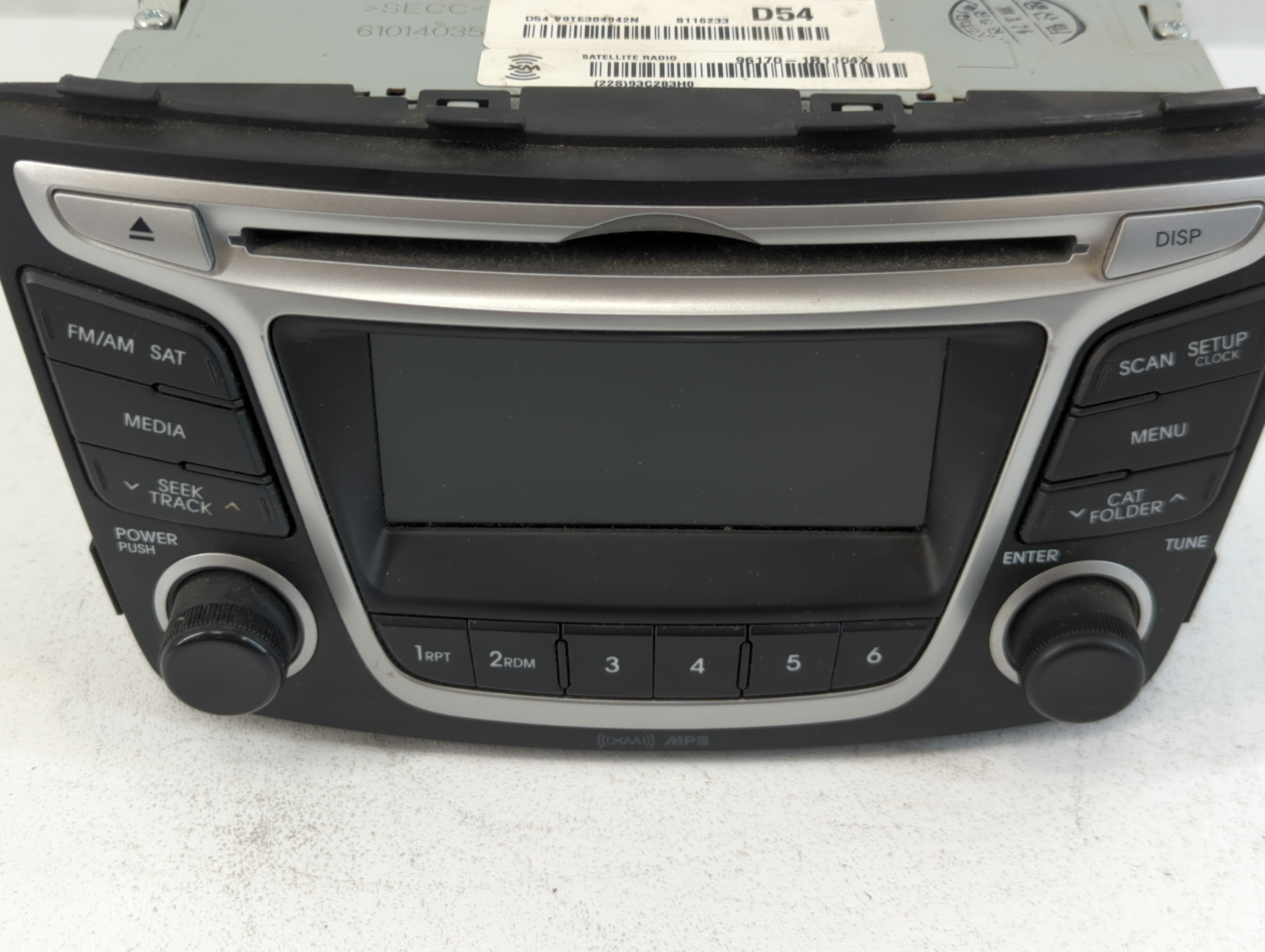2014 Hyundai Accent Radio AM FM Cd Player Receiver Replacement P/N:96170-1R1104X Fits OEM Used Auto Parts - Oemusedautoparts1.com