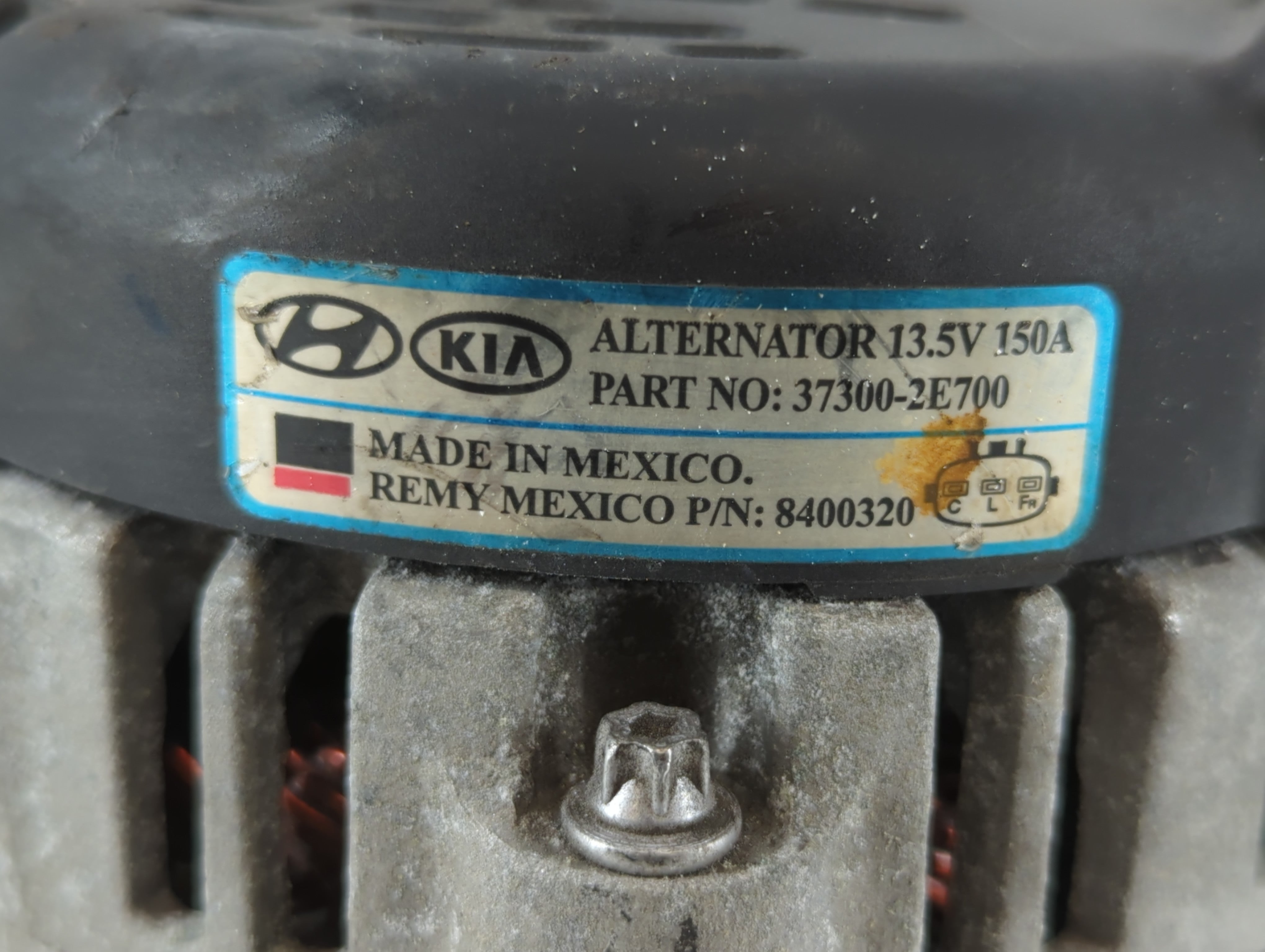 2011-2018 Hyundai Elantra Alternator Replacement Generator Charging Assembly Engine OEM P/N:37300-2E700 Fits OEM Used Auto Parts - Oemusedautoparts1.com