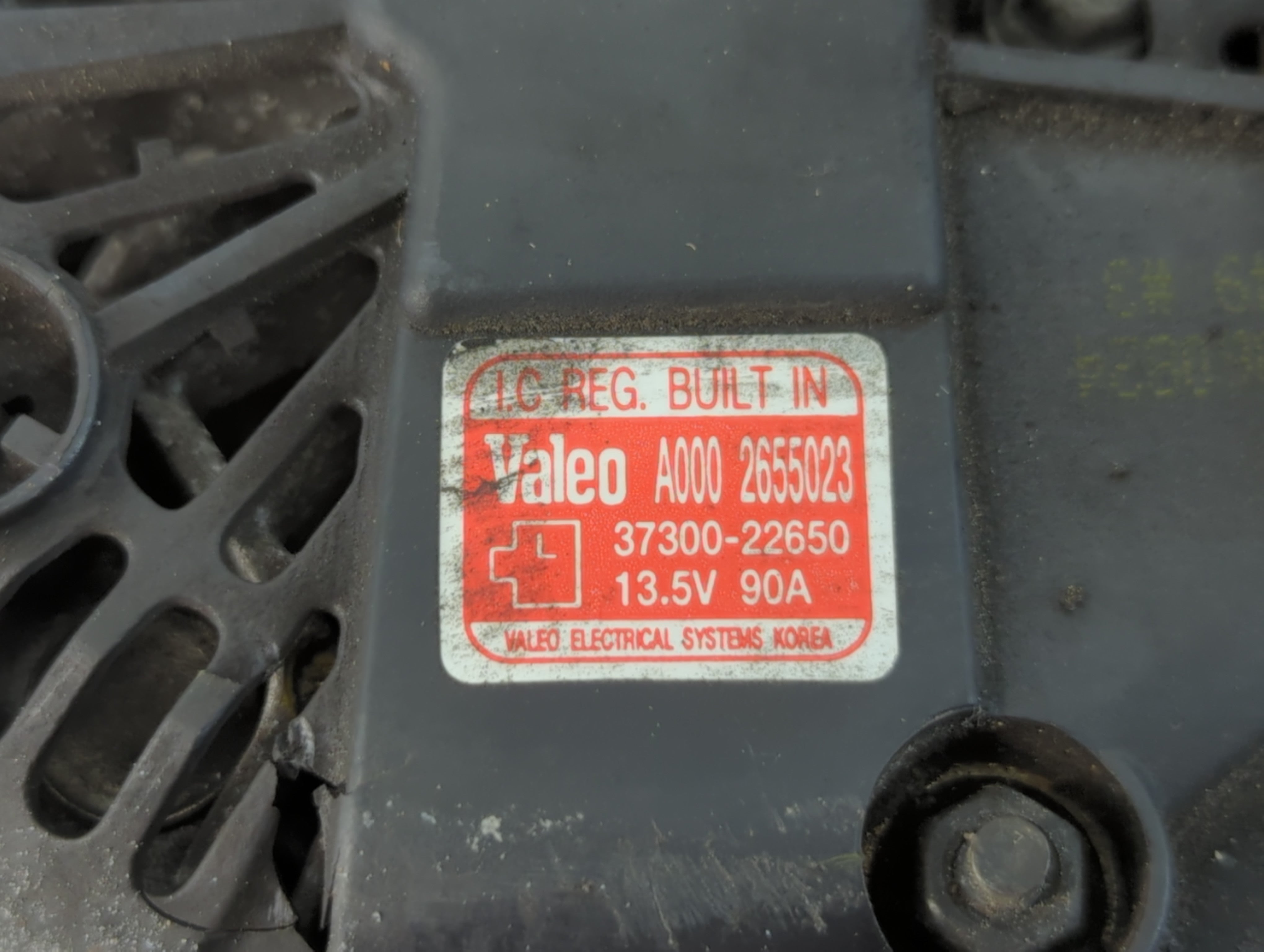 2007 Hyundai Accent Alternator Replacement Generator Charging Assembly Engine OEM P/N:37300-22650 Fits OEM Used Auto Parts - Oemusedautoparts1.com