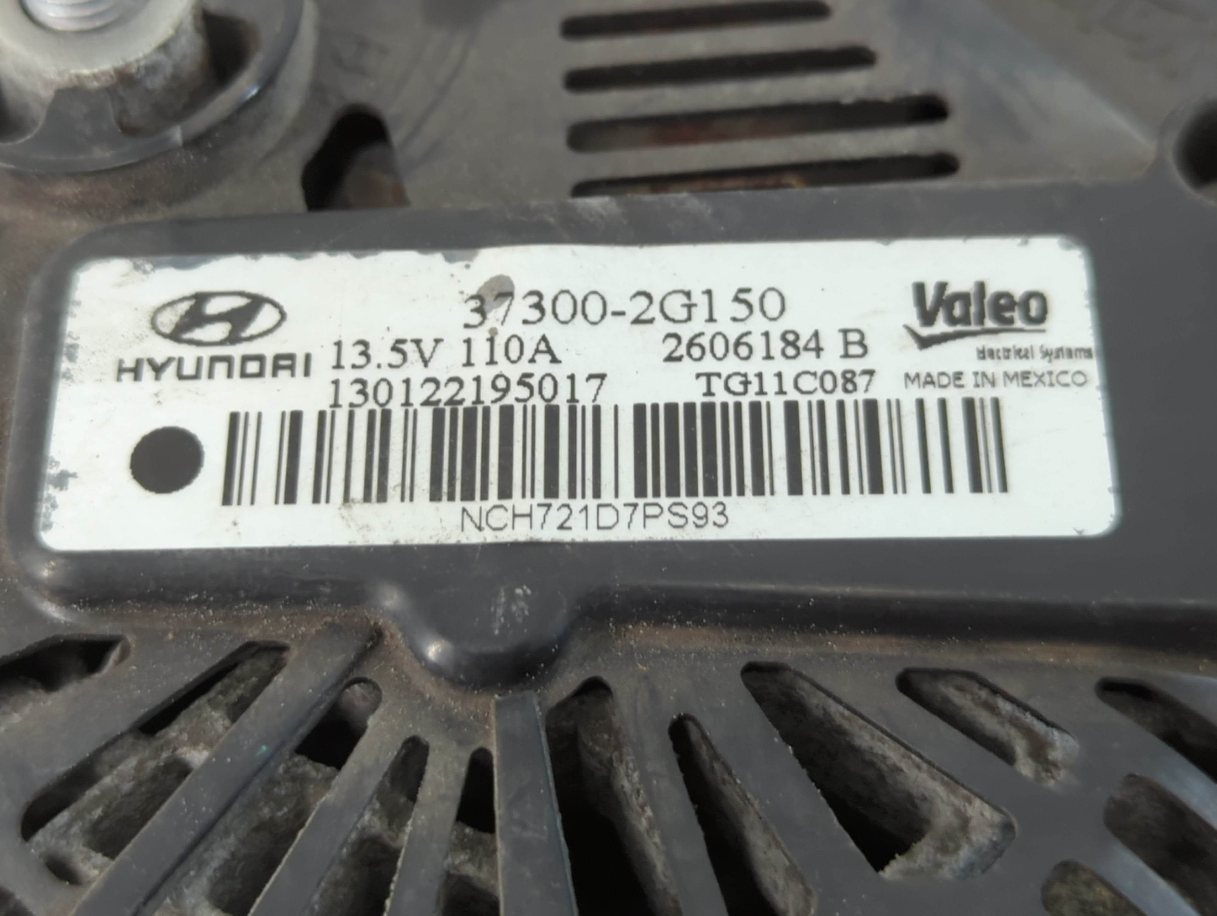 2011-2013 Hyundai Sonata Alternator Replacement Generator Charging Assembly Engine OEM P/N:37300-2G150 Fits Fits 2011 2012 2013 OEM Used Auto Parts - Oemusedautoparts1.com