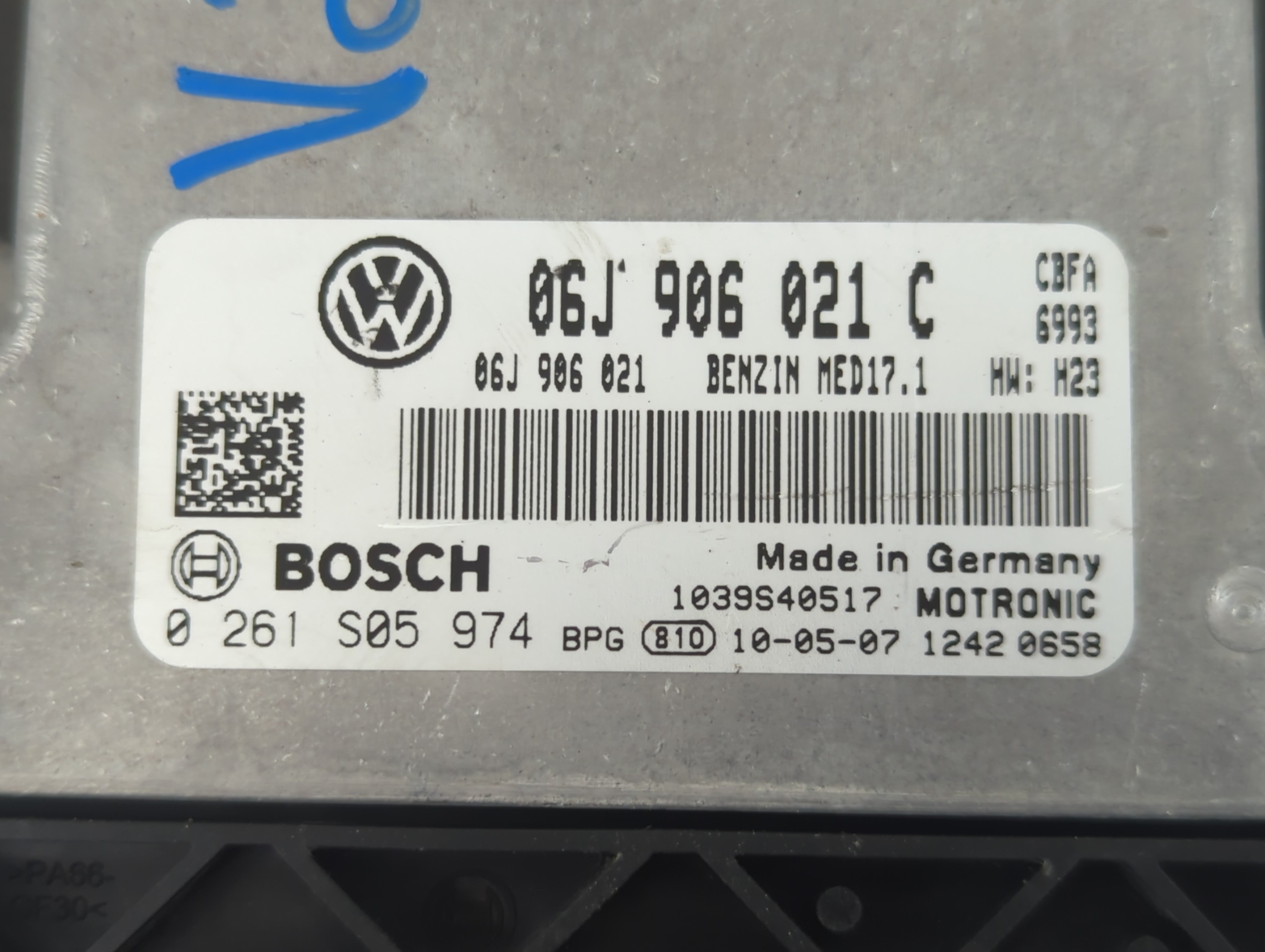 2010 Volkswagen Cc PCM Engine Control Computer ECU ECM PCU OEM P/N:0 261 S05 974 06J 906 021 C Fits OEM Used Auto Parts - Oemusedautoparts1.com