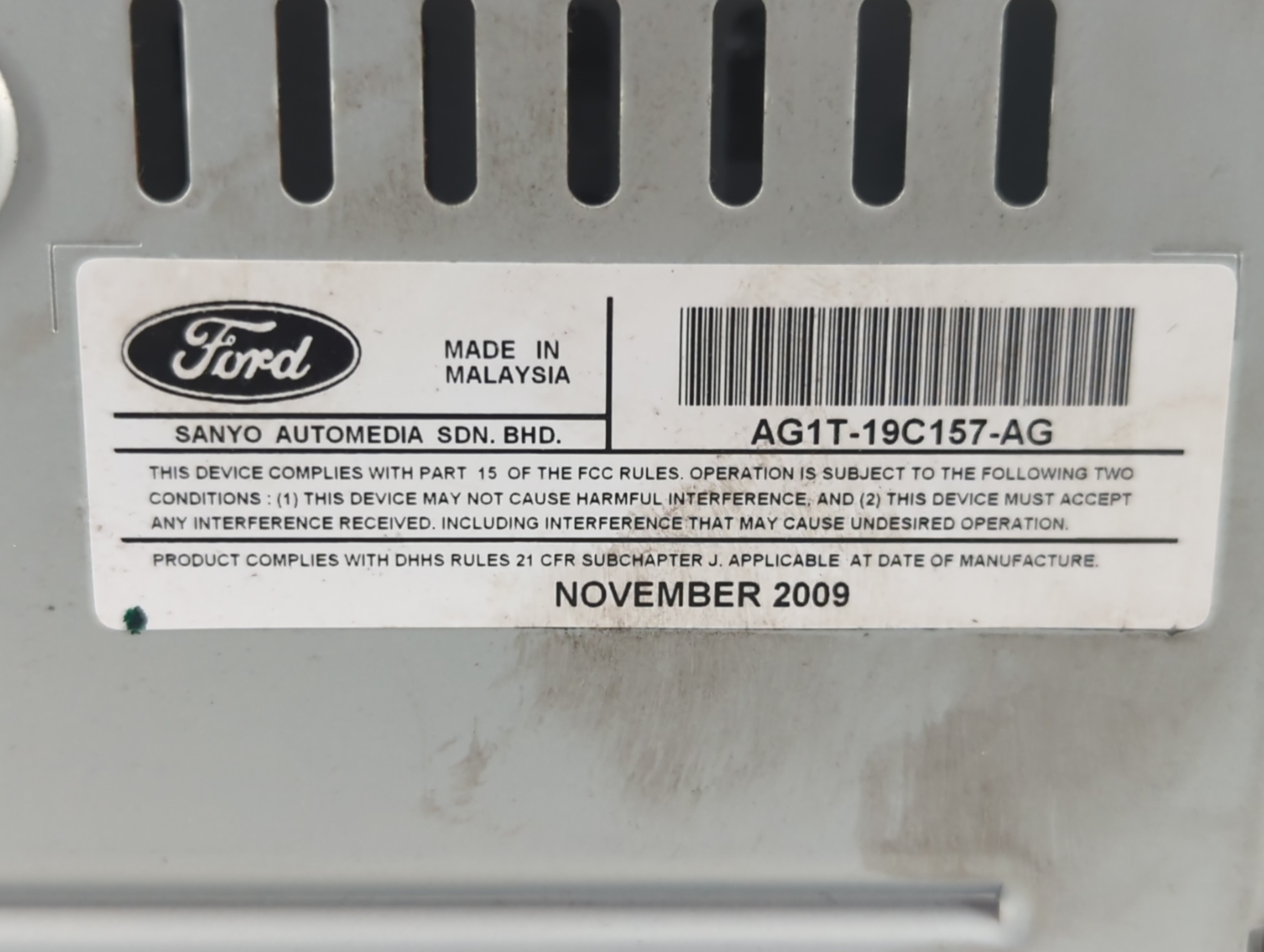 2010 Ford Taurus Radio AM FM Cd Player Receiver Replacement P/N:AG1T-19C157-AG Fits OEM Used Auto Parts - Oemusedautoparts1.com