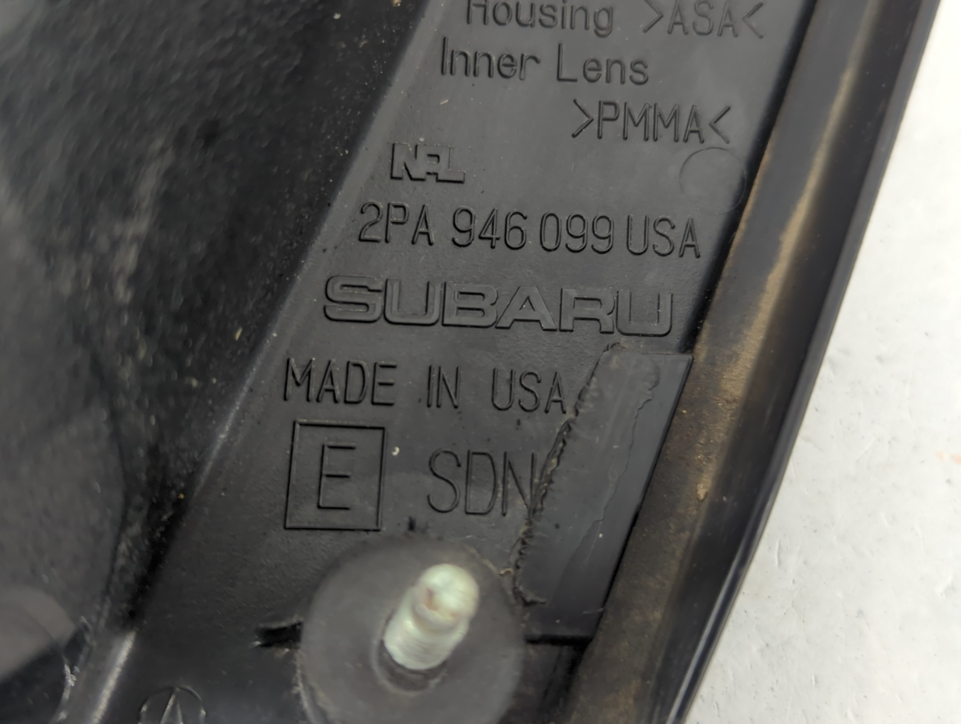 2010-2014 Subaru Legacy Tail Light Assembly Driver Left OEM P/N:2PA 946 099 Fits Fits 2010 2011 2012 2013 2014 OEM Used Auto Parts - Oemusedautoparts1.com