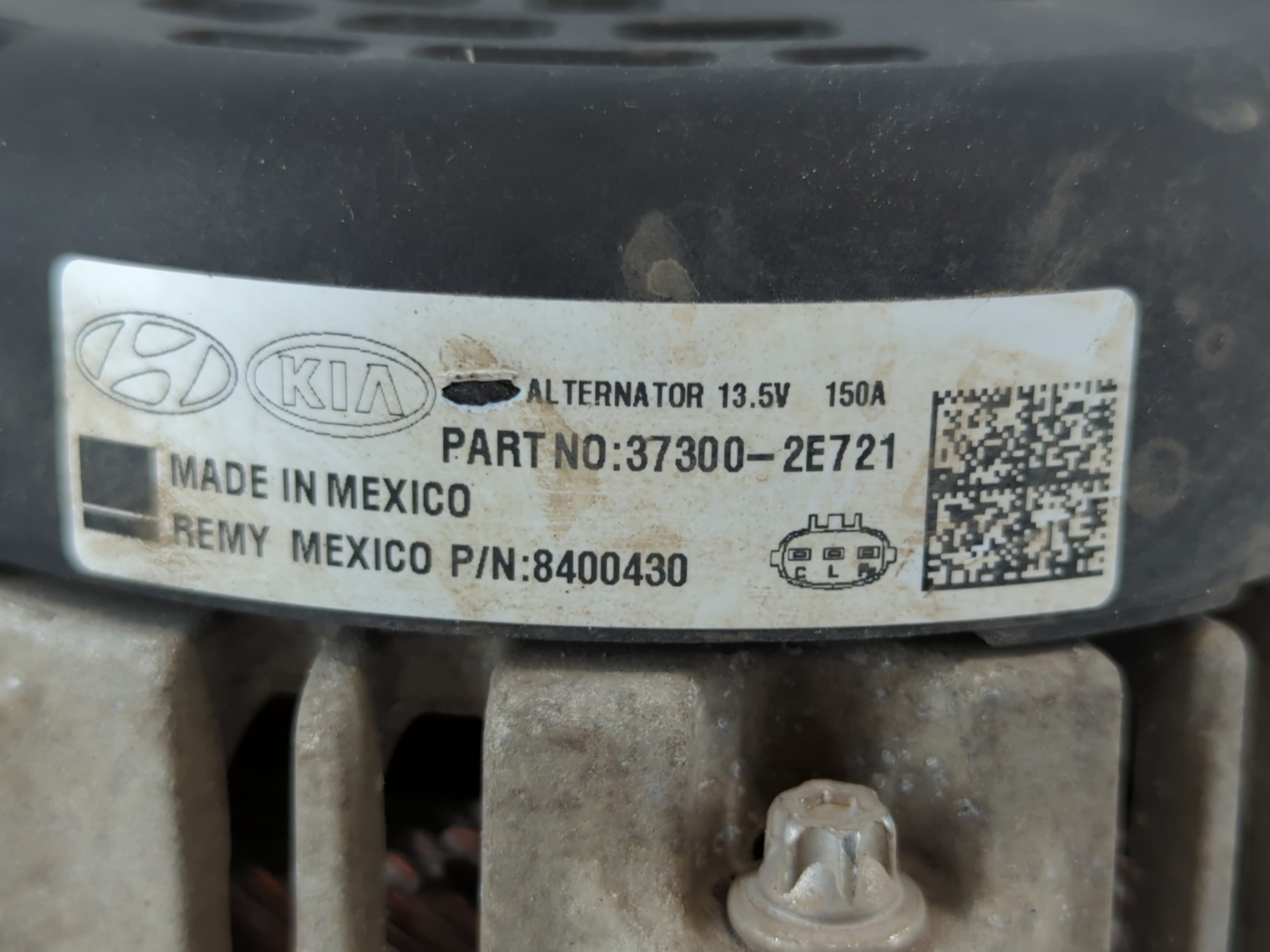 2017-2020 Hyundai Elantra Alternator Replacement Generator Charging Assembly Engine OEM P/N:327300-2E721 Fits OEM Used Auto Parts - Oemusedautoparts1.com